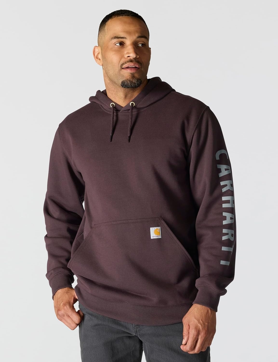 image:imageCarhartt Mens Rain Defender Loose Fit Midweight Logo Graphic SweatshirtDark Sepia