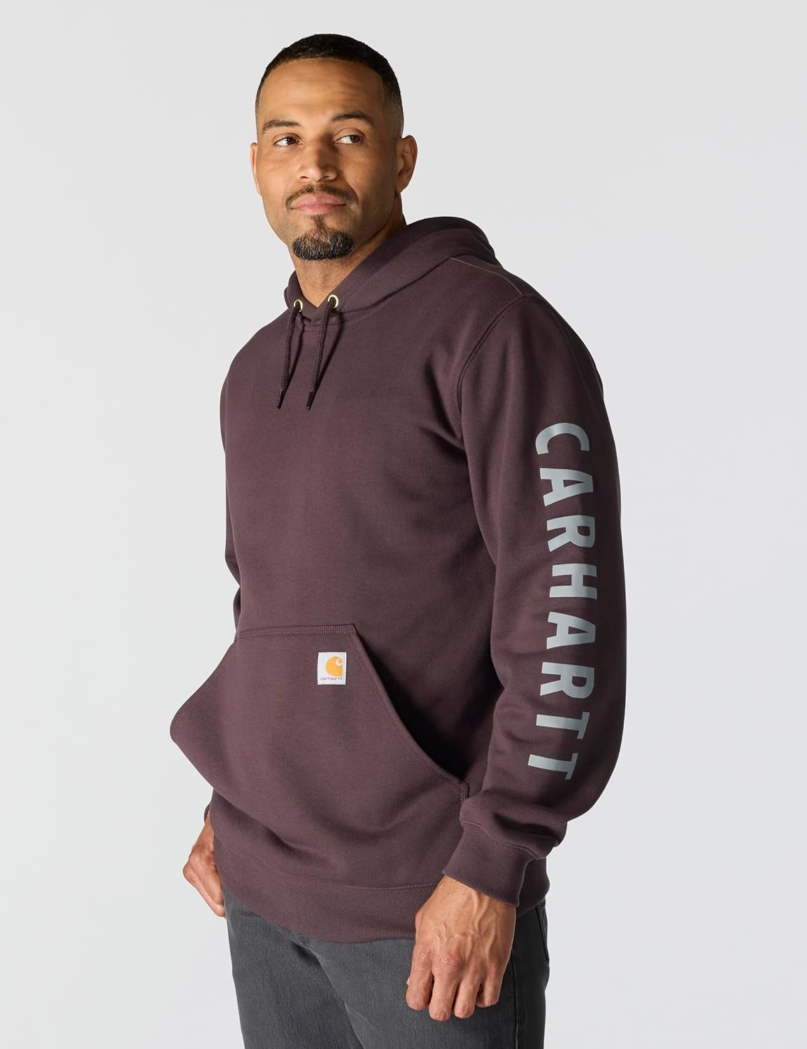 image:imageCarhartt Mens Rain Defender Loose Fit Midweight Logo Graphic SweatshirtDark Sepia