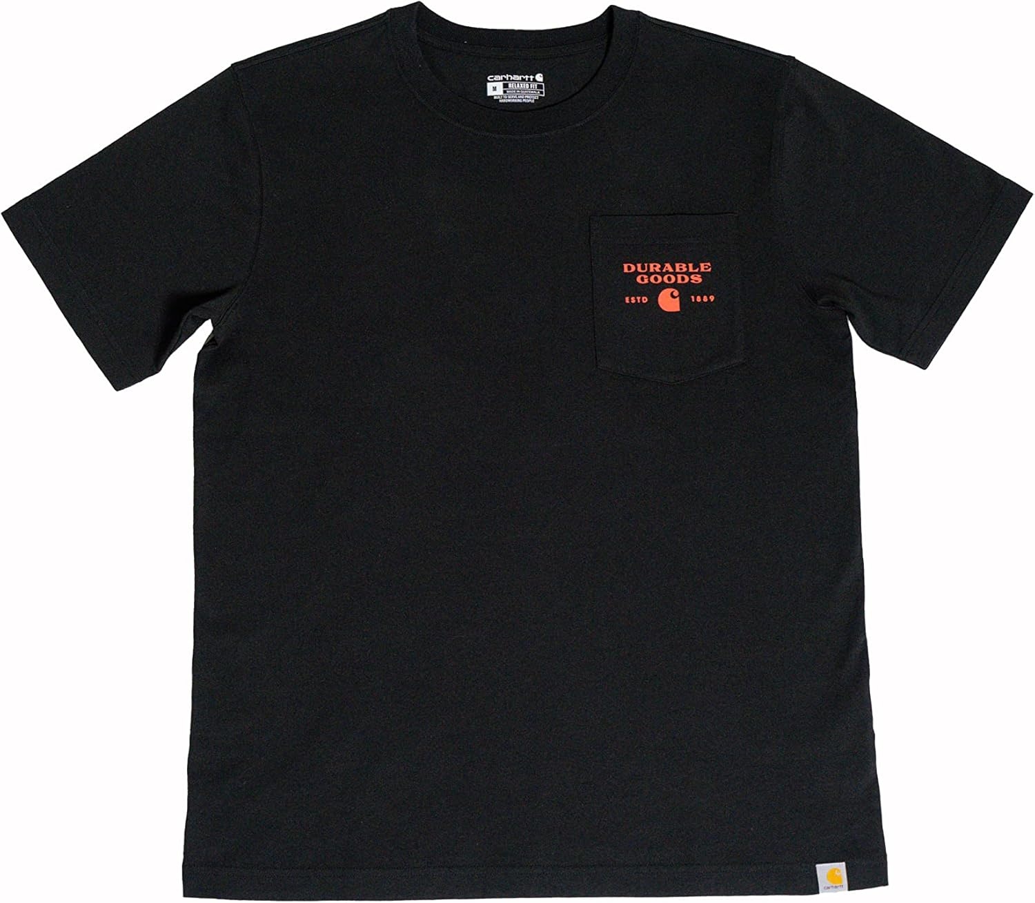 image:imageCarhartt Mens Relaxed Fit Heavyweight ShortSleeve Pocket Logo Graphic TShirtBlack
