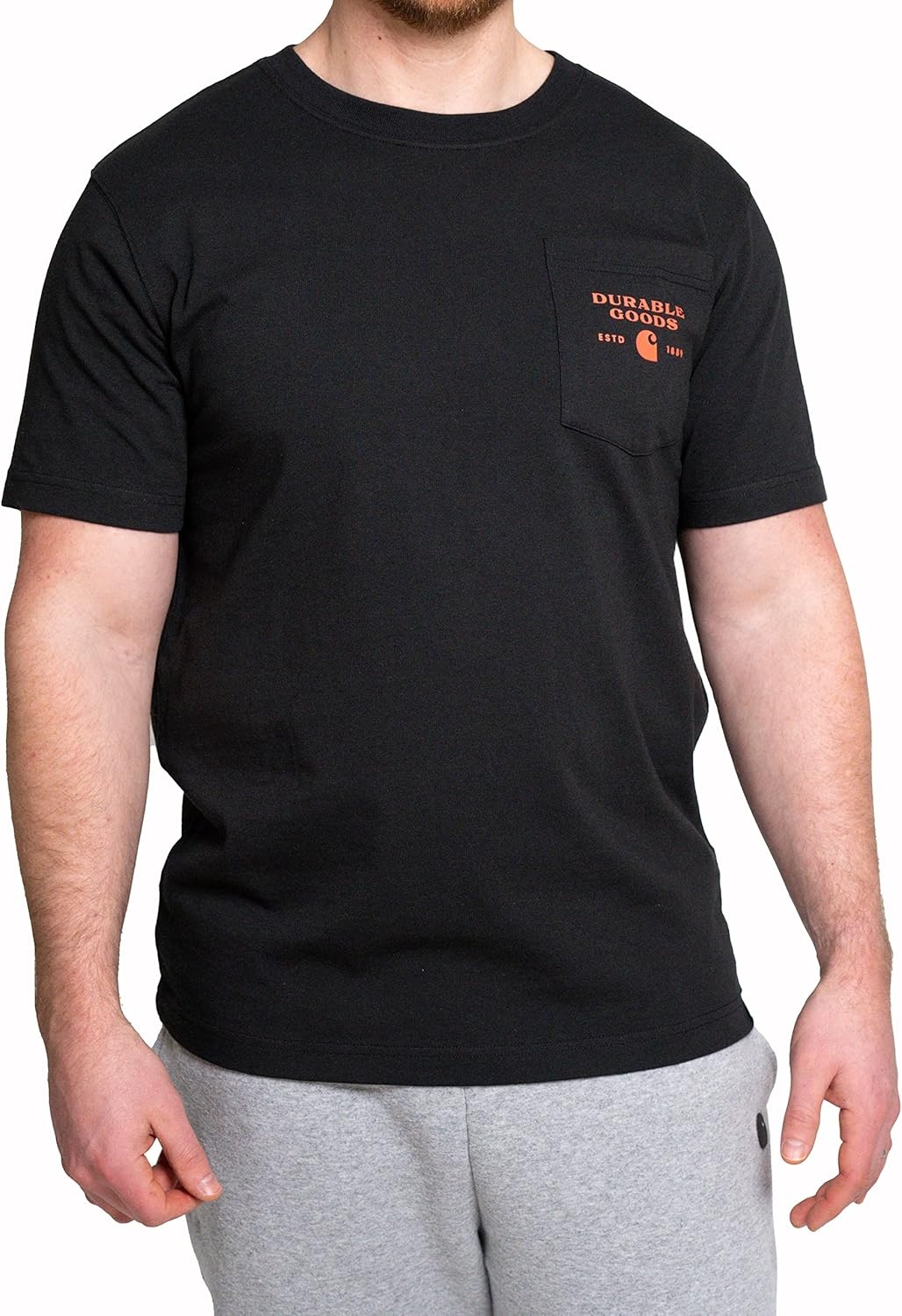image:imageCarhartt Mens Relaxed Fit Heavyweight ShortSleeve Pocket Logo Graphic TShirtBlack