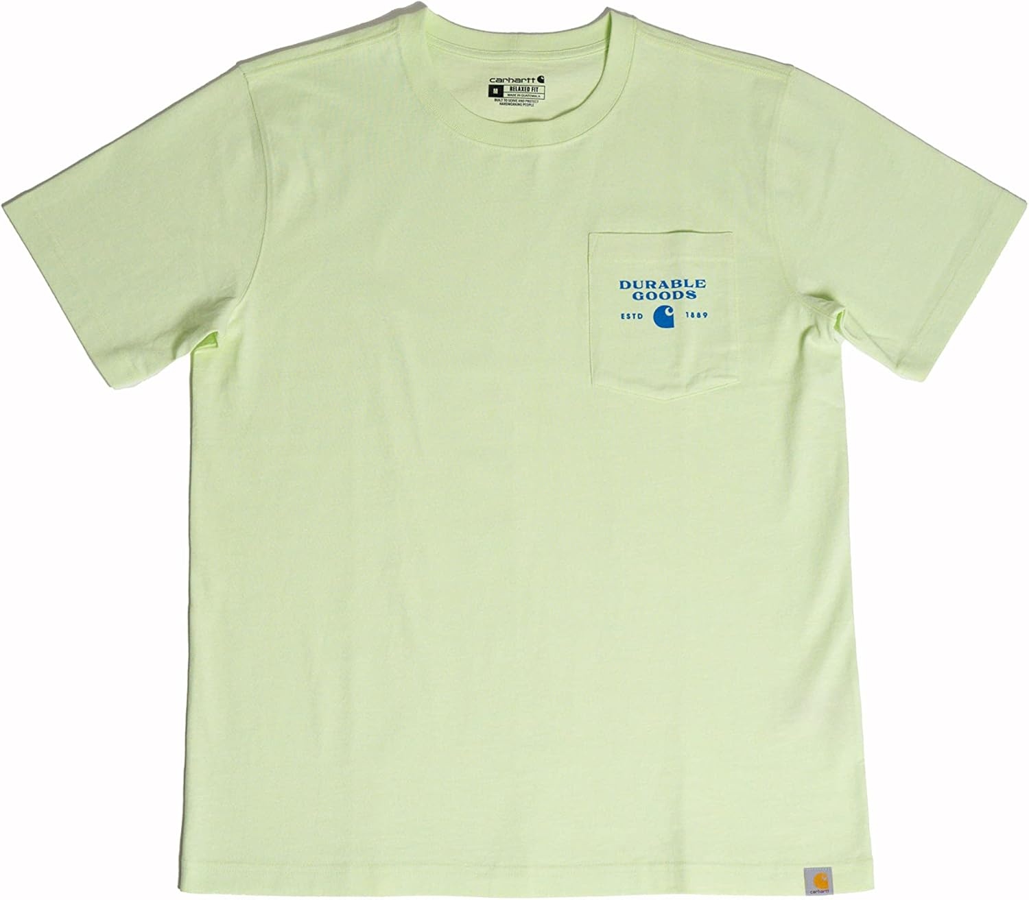 image:imageCarhartt Mens Relaxed Fit Heavyweight ShortSleeve Pocket Logo Graphic TShirtHint of Lime