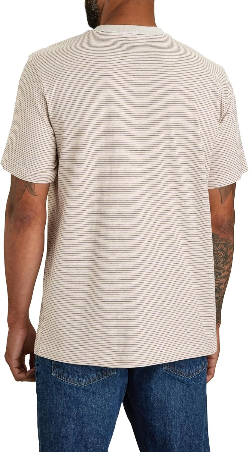 image:imageCarhartt Mens Relaxed Fit Heavyweight ShortSleeve Pocket Logo Graphic TShirtMaltApple Butter Stripe
