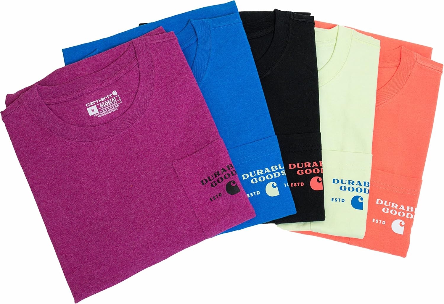 image:imageCarhartt Mens Relaxed Fit Heavyweight ShortSleeve Pocket Logo Graphic TShirtMarine Blue Heather