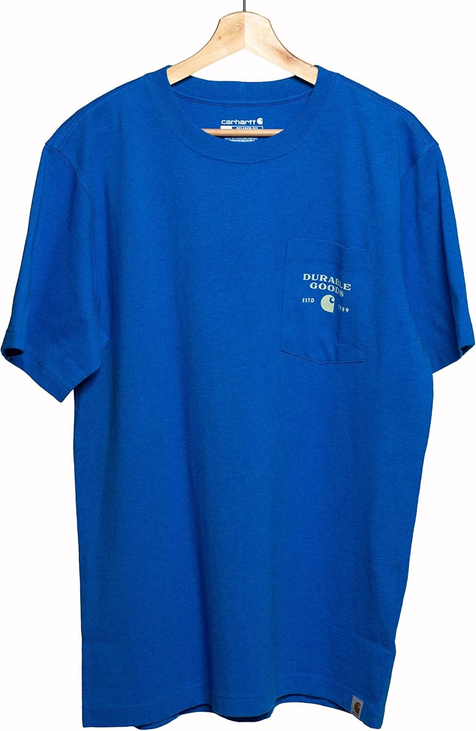 image:imageCarhartt Mens Relaxed Fit Heavyweight ShortSleeve Pocket Logo Graphic TShirtMarine Blue Heather