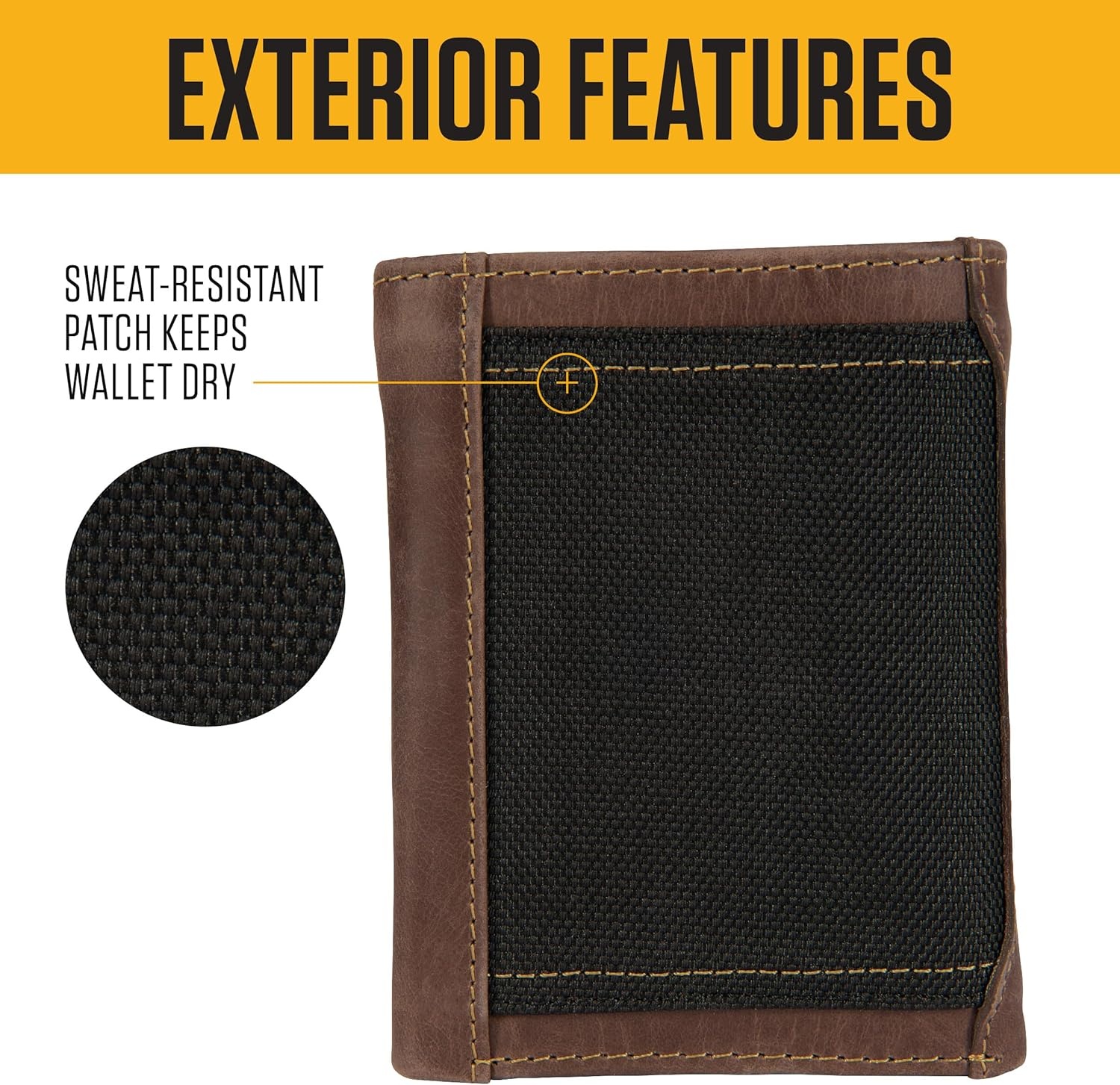 image:imageCarhartt Mens Rugged Leather Triple Stitch Wallets Available in Multiple Styles Brown TrifoldBlack Trifold
