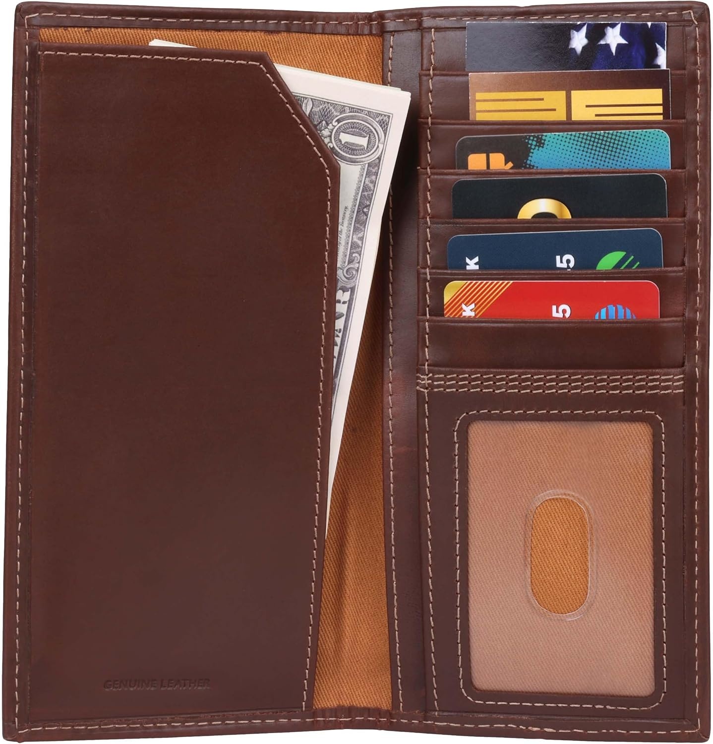image:imageCarhartt Mens Rugged Leather Triple Stitch Wallets Available in Multiple Styles Brown TrifoldBrown Rodeo