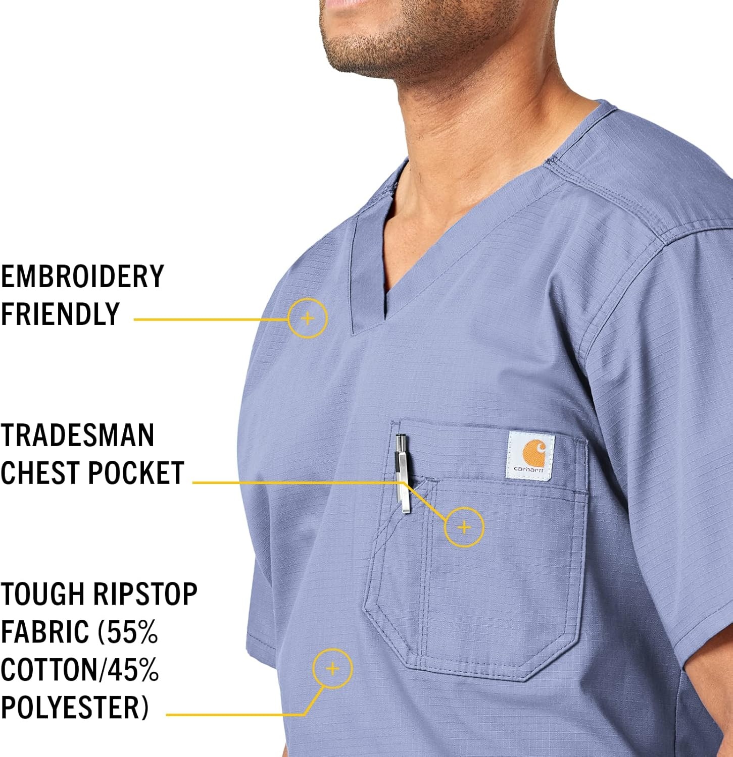 image:imageCarhartt Ripstop amp SubScrubs Scrubs for Men Utility Scrub TopsCeil Blue