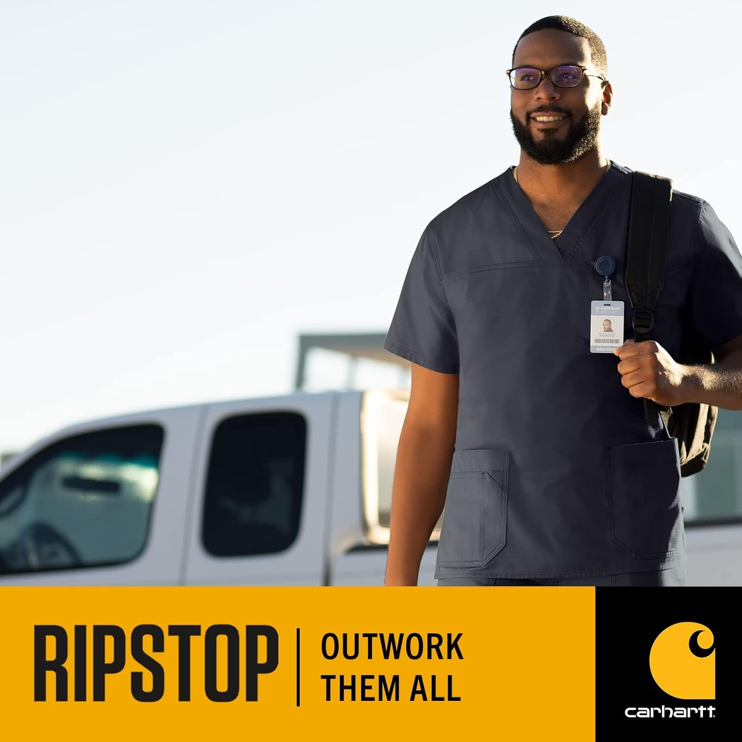 image:imageCarhartt Ripstop amp SubScrubs Scrubs for Men Utility Scrub TopsDark Pewter