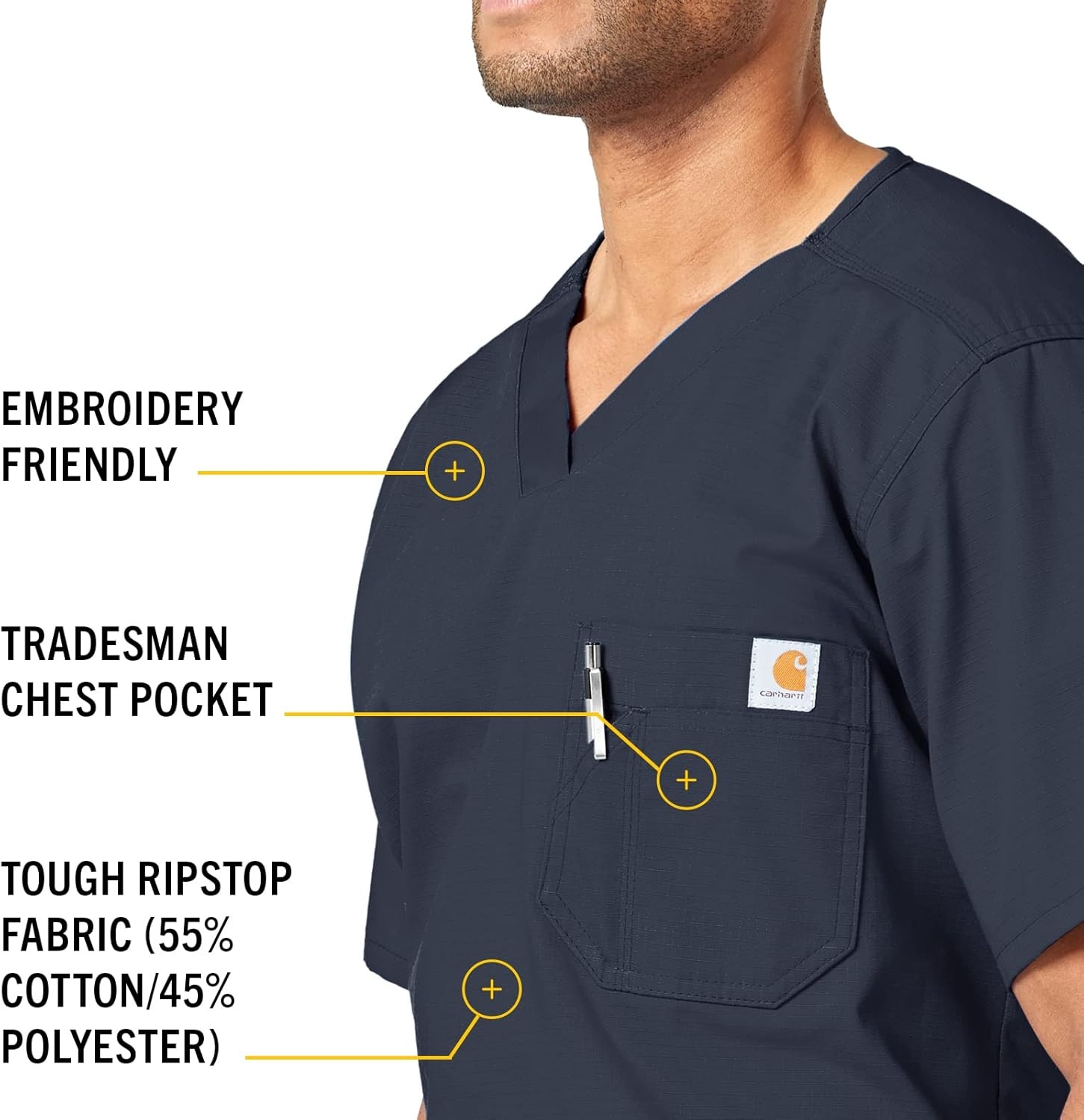 image:imageCarhartt Ripstop amp SubScrubs Scrubs for Men Utility Scrub TopsNavy