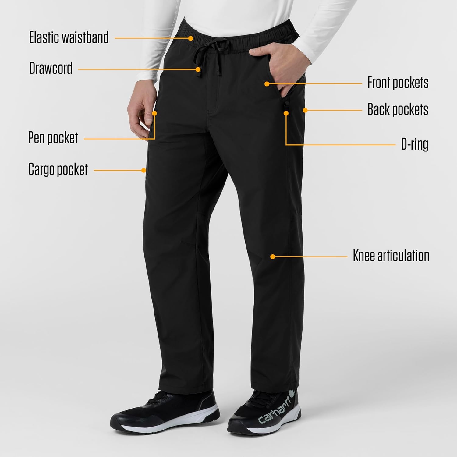 image:imageCarhartt Rugged Flex FLD Mens Ripstop Straight Leg Cargo Scrub PantBlack