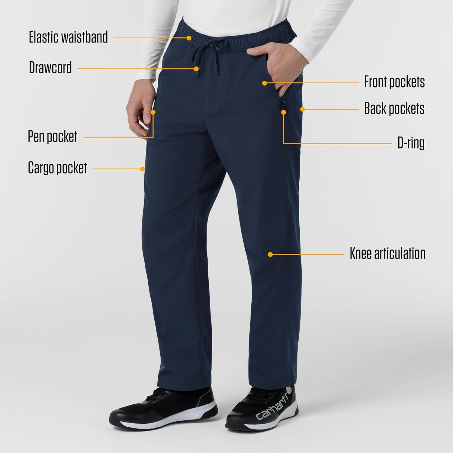 image:imageCarhartt Rugged Flex FLD Mens Ripstop Straight Leg Cargo Scrub PantNavy