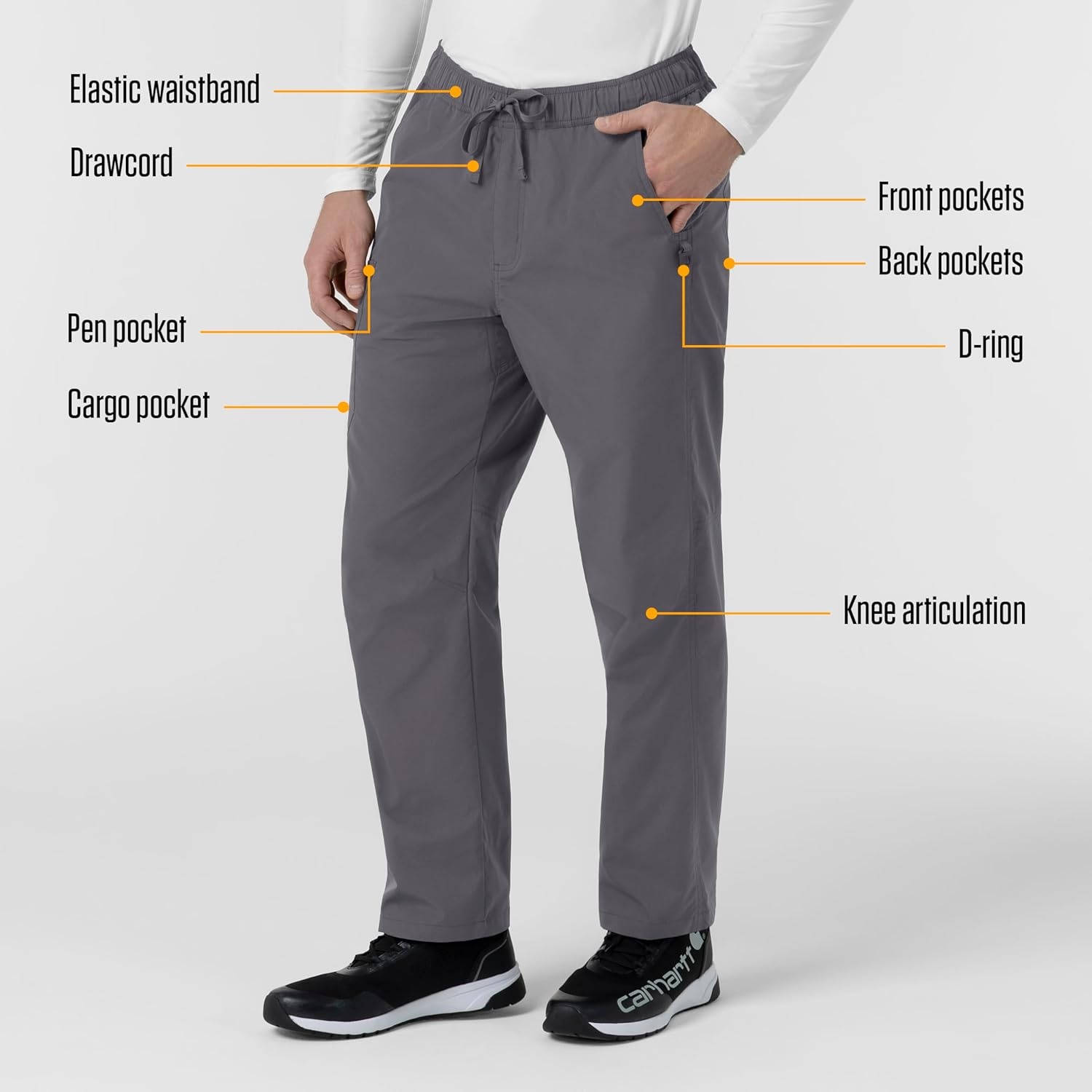 image:imageCarhartt Rugged Flex FLD Mens Ripstop Straight Leg Cargo Scrub PantPewter