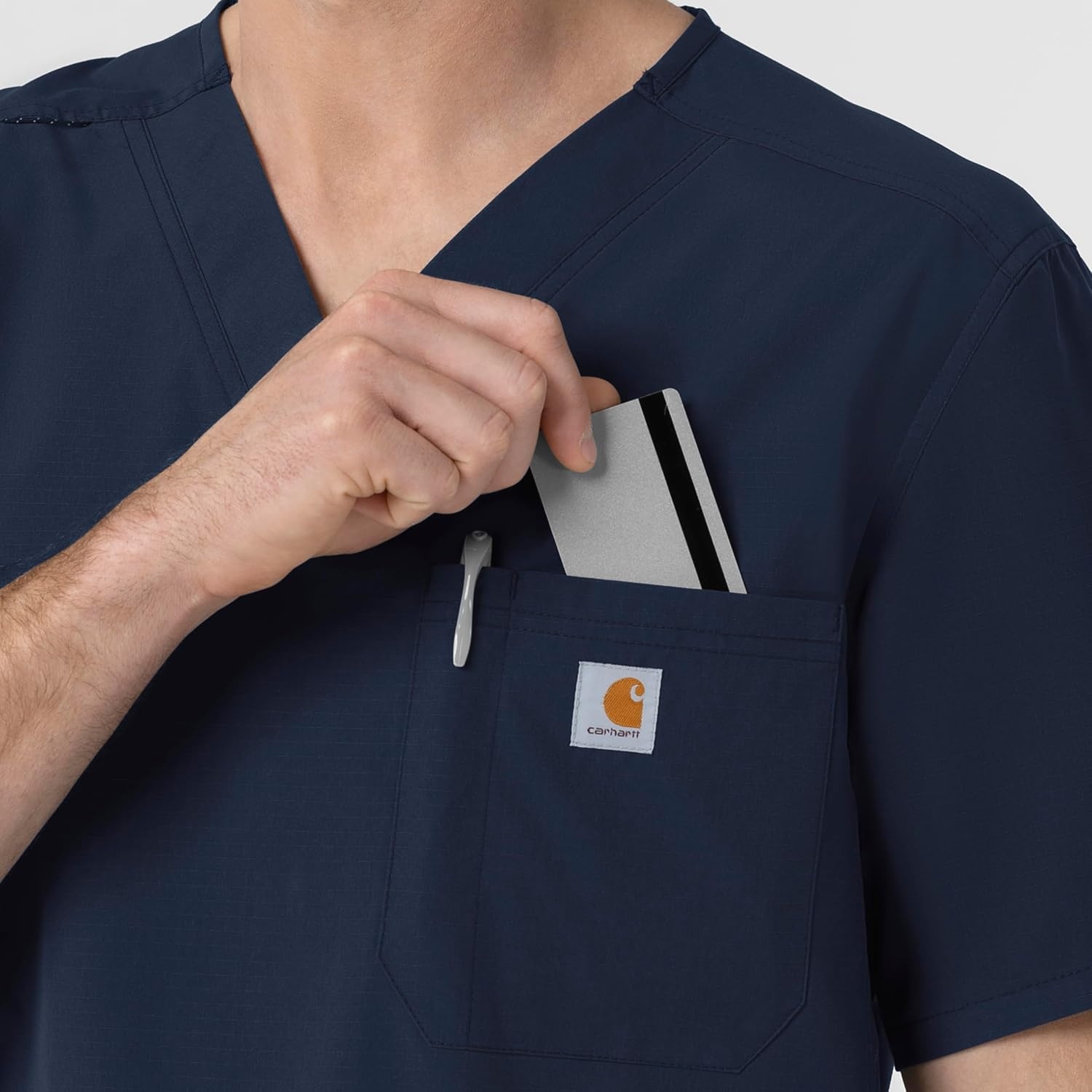 image:imageCarhartt Rugged Flex FLD Mens Ripstop VNeck Scrub TopNavy