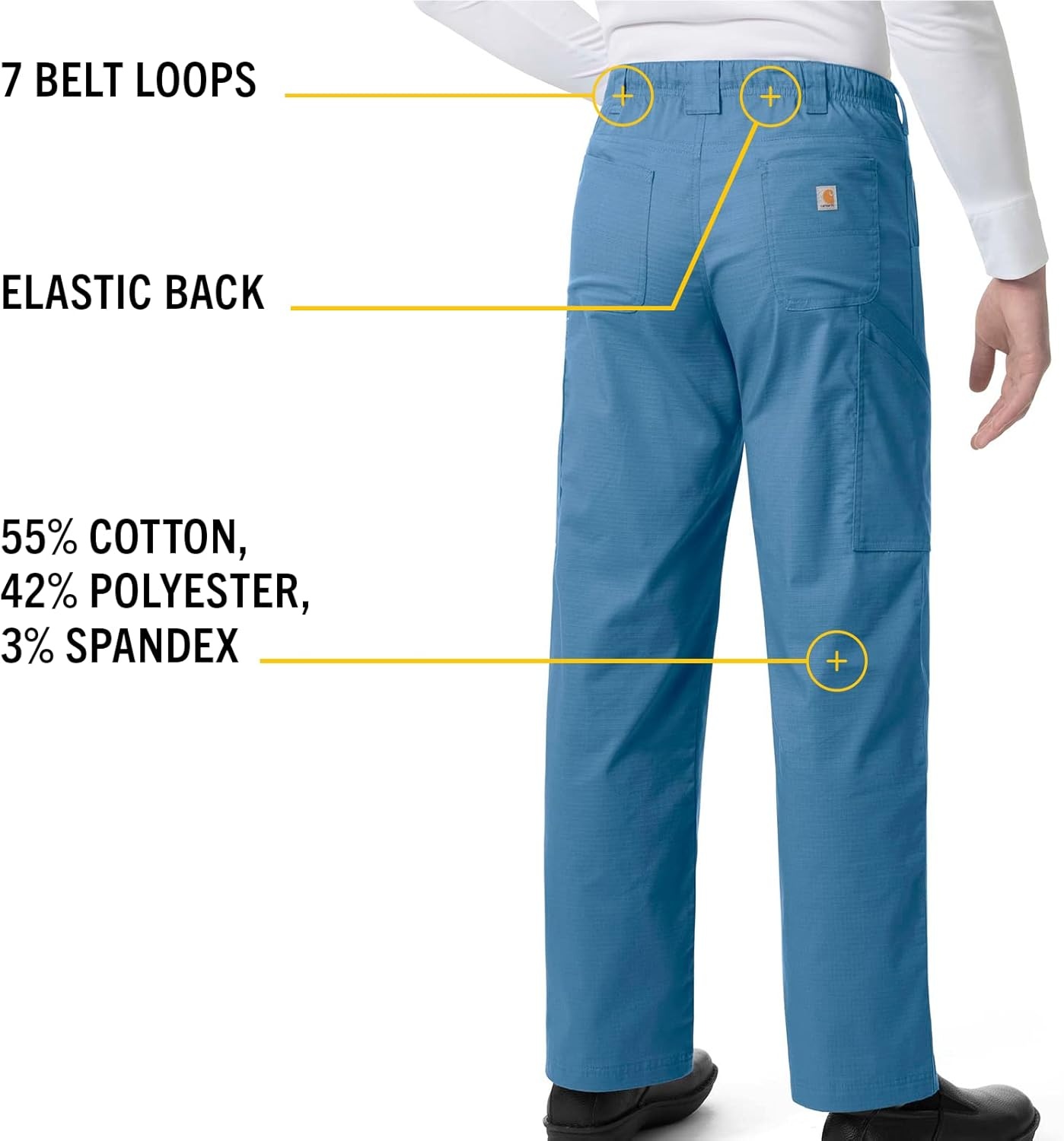 image:imageCarhartt Rugged Flex Ripstop Mens Straight Leg Cargo Scrub PantAzure Blue
