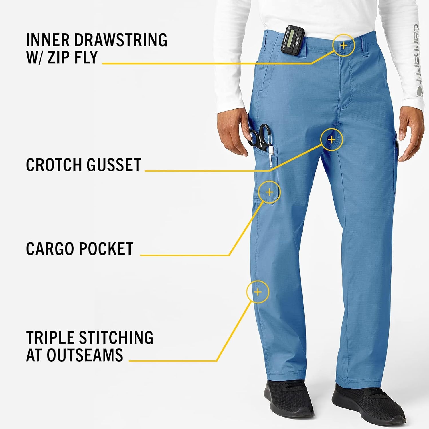 image:imageCarhartt Rugged Flex Ripstop Mens Straight Leg Cargo Scrub PantAzure Blue