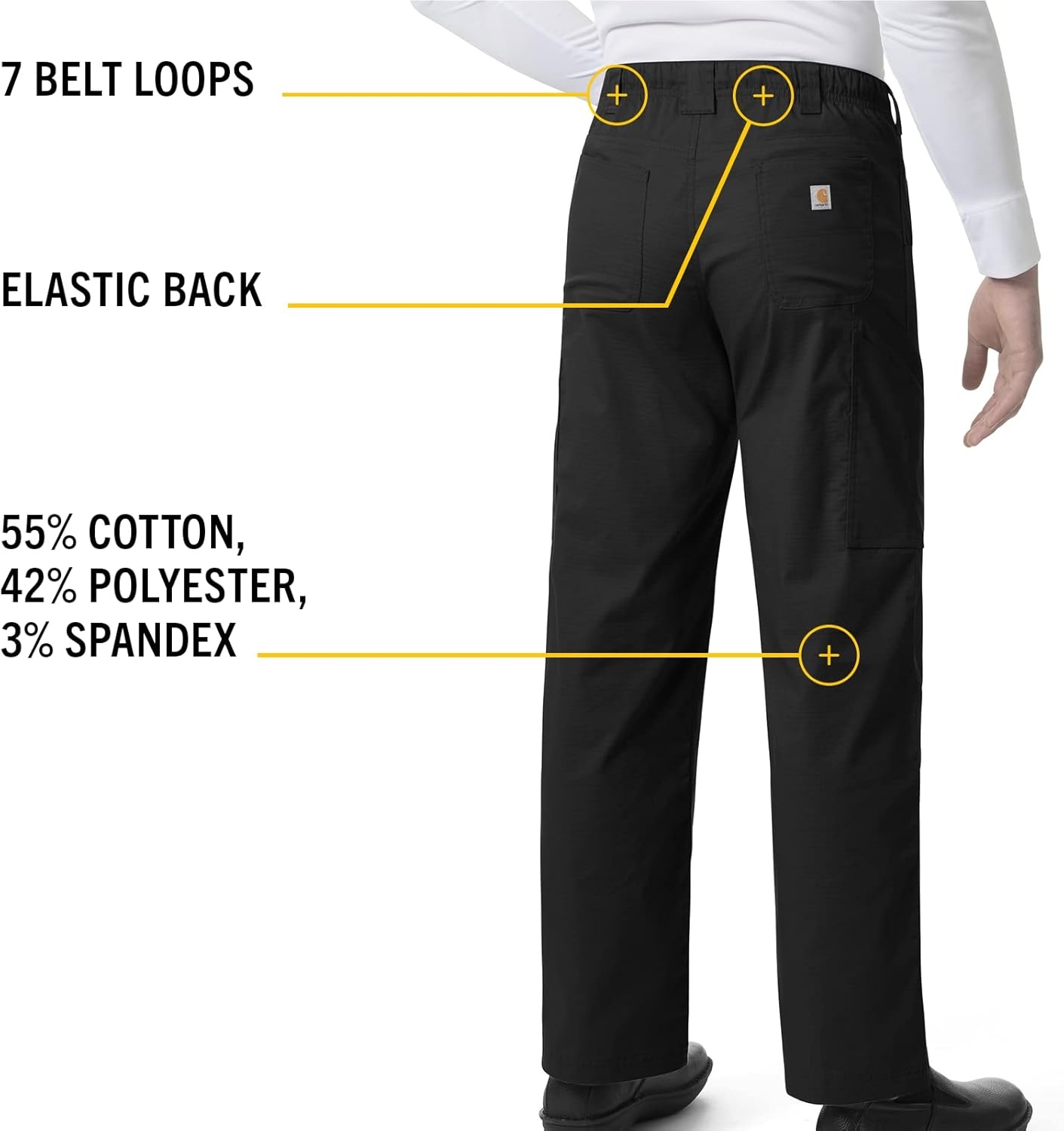 image:imageCarhartt Rugged Flex Ripstop Mens Straight Leg Cargo Scrub PantBlack