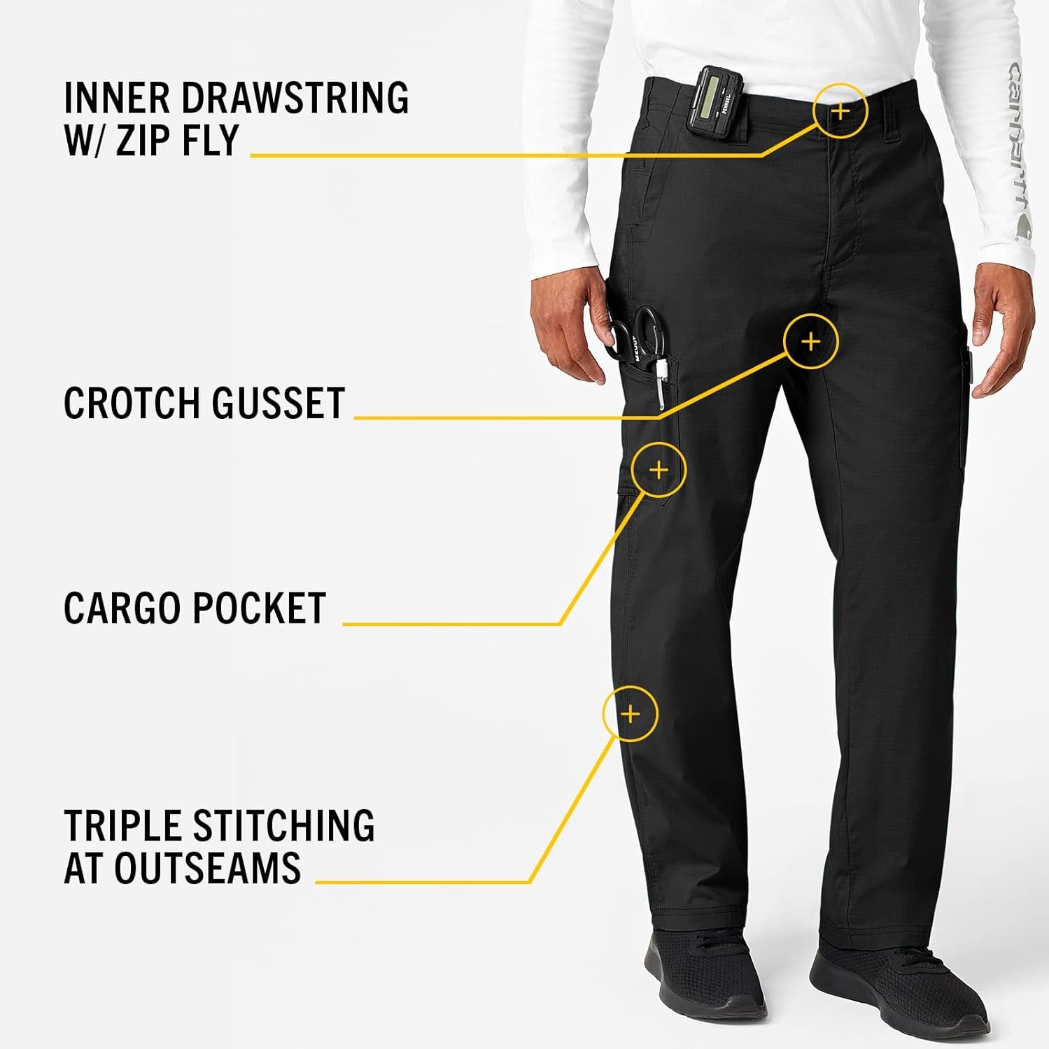 image:imageCarhartt Rugged Flex Ripstop Mens Straight Leg Cargo Scrub PantBlack