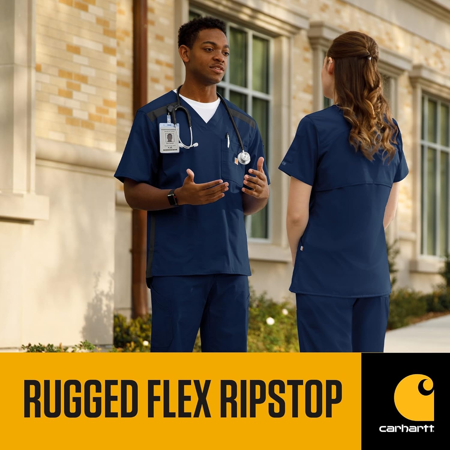 image:imageCarhartt Rugged Flex Ripstop Mens Straight Leg Cargo Scrub PantCeil Blue