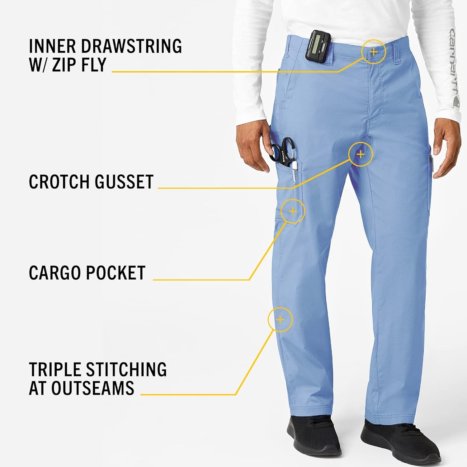 image:imageCarhartt Rugged Flex Ripstop Mens Straight Leg Cargo Scrub PantCeil Blue