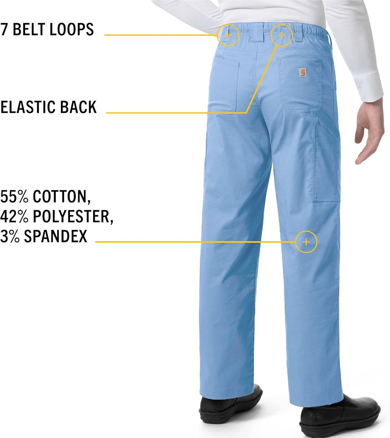 image:imageCarhartt Rugged Flex Ripstop Mens Straight Leg Cargo Scrub PantCeil Blue