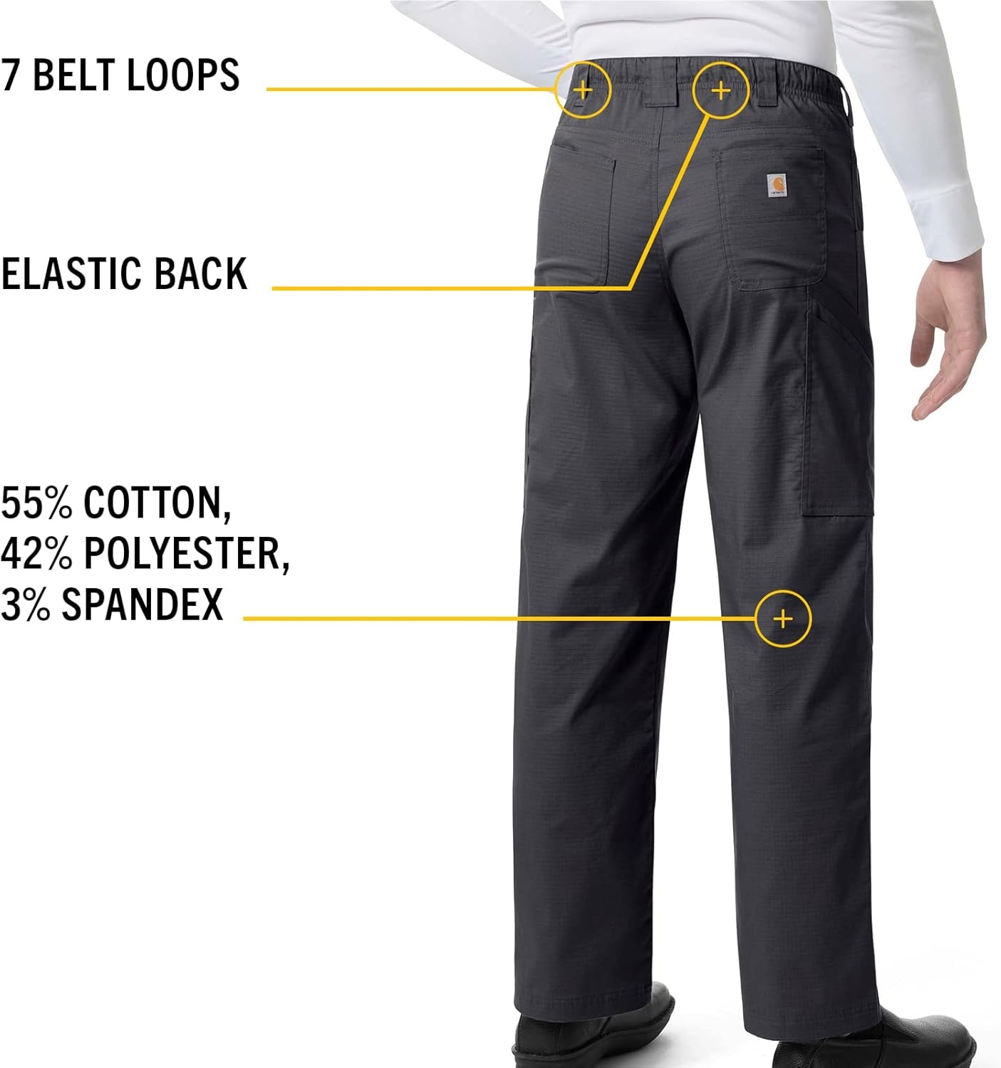 image:imageCarhartt Rugged Flex Ripstop Mens Straight Leg Cargo Scrub PantDark Pewter