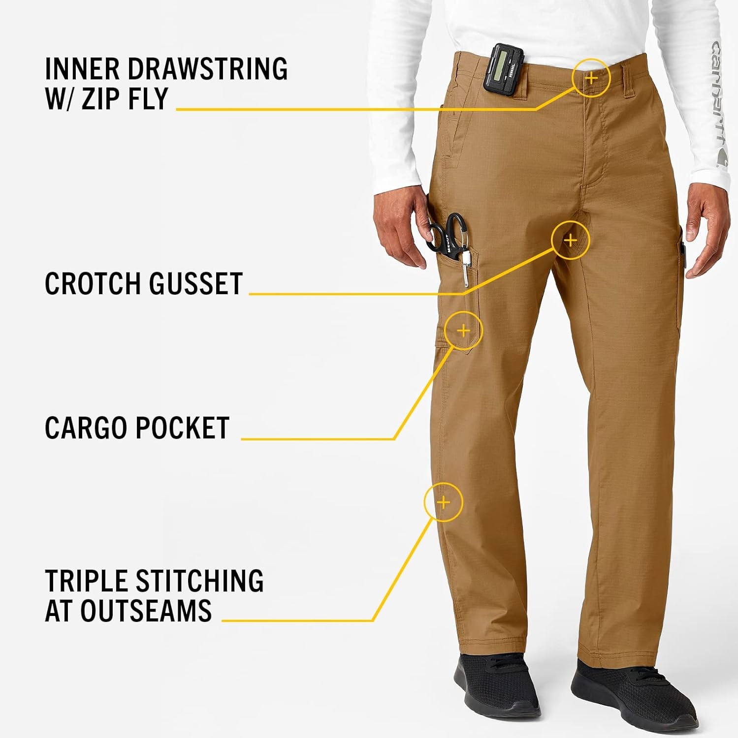 image:imageCarhartt Rugged Flex Ripstop Mens Straight Leg Cargo Scrub PantDijon
