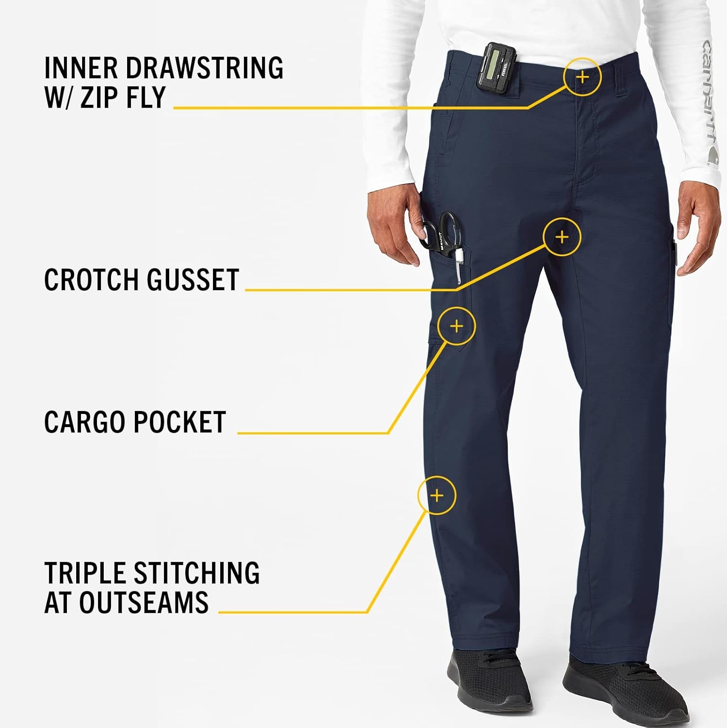 image:imageCarhartt Rugged Flex Ripstop Mens Straight Leg Cargo Scrub PantNavy