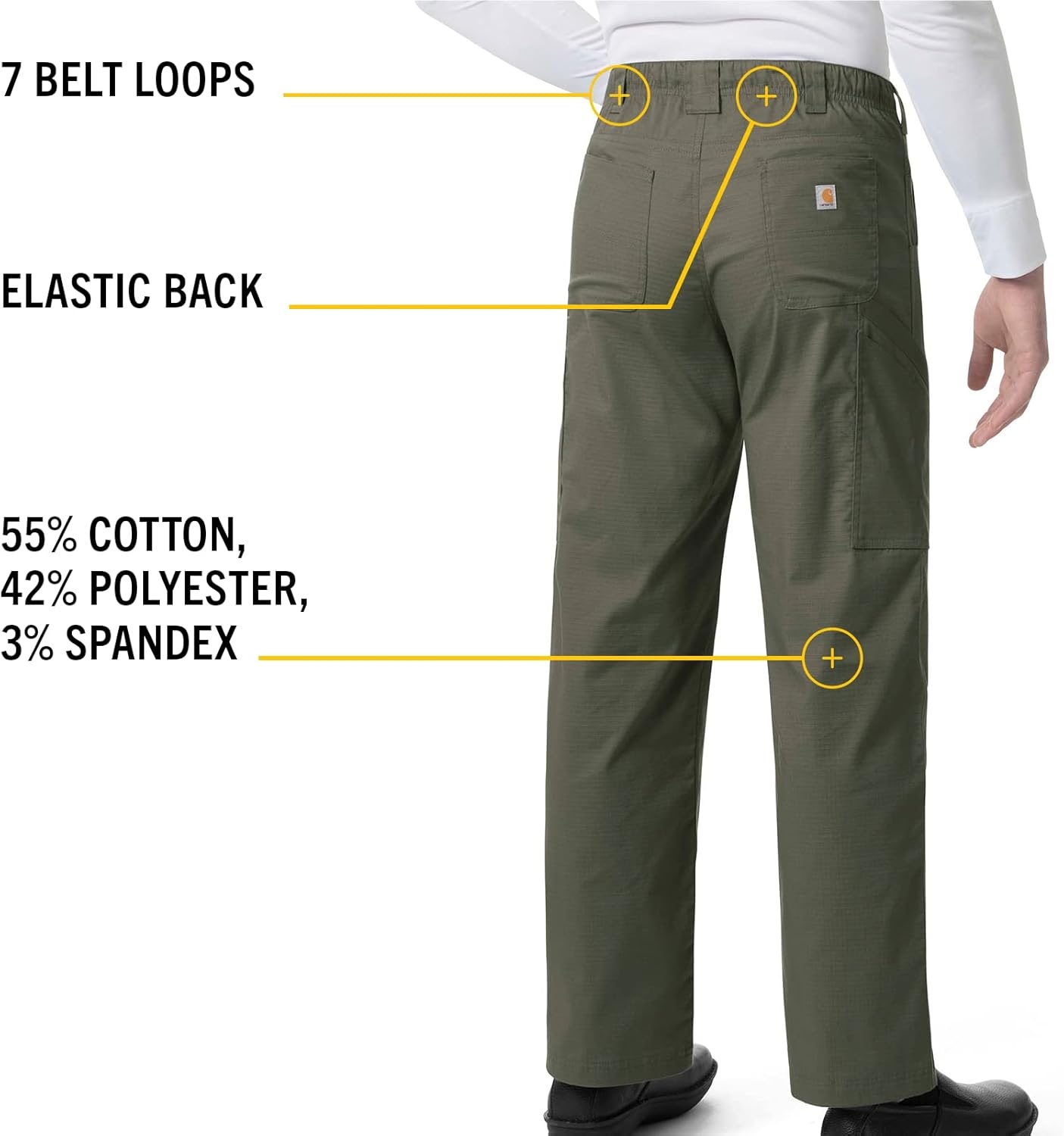 image:imageCarhartt Rugged Flex Ripstop Mens Straight Leg Cargo Scrub PantOlive