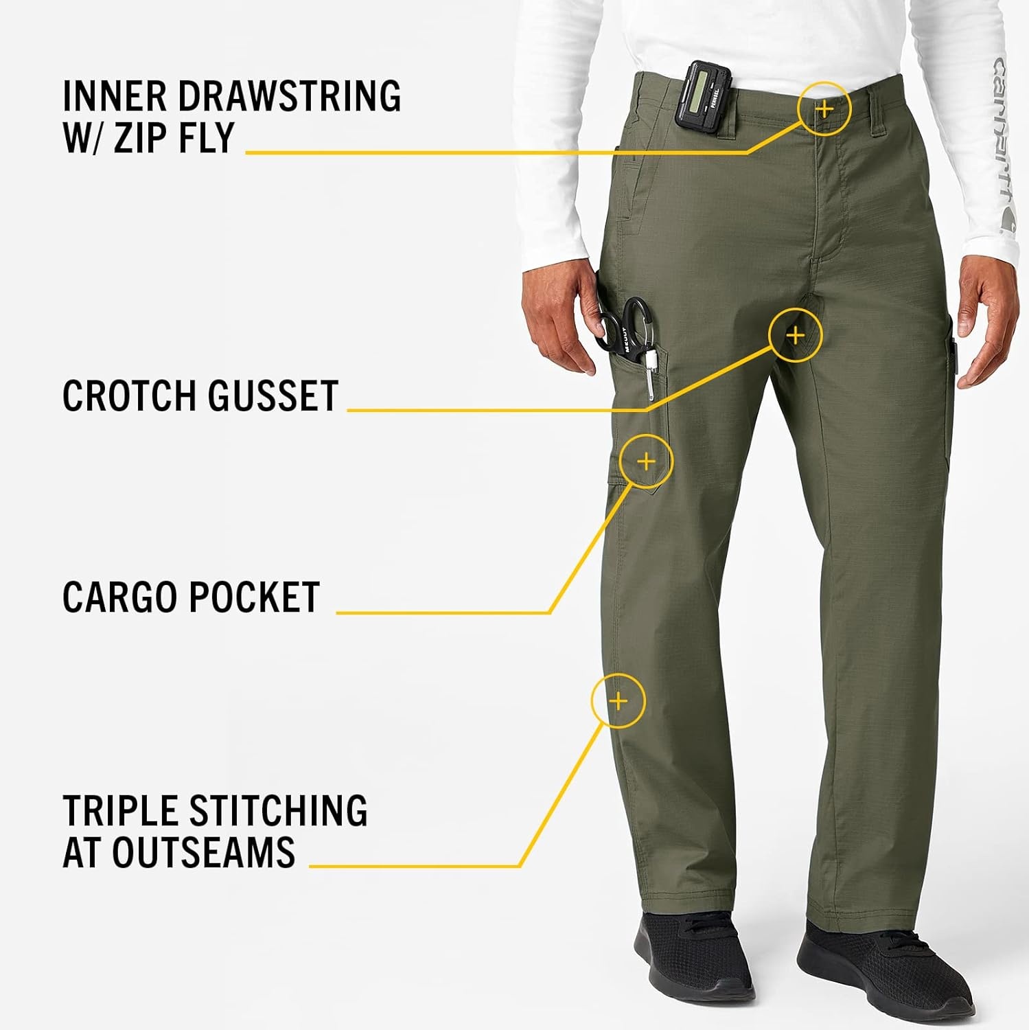 image:imageCarhartt Rugged Flex Ripstop Mens Straight Leg Cargo Scrub PantOlive