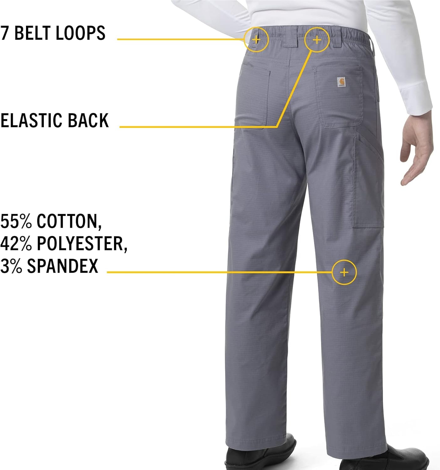 image:imageCarhartt Rugged Flex Ripstop Mens Straight Leg Cargo Scrub PantPewter