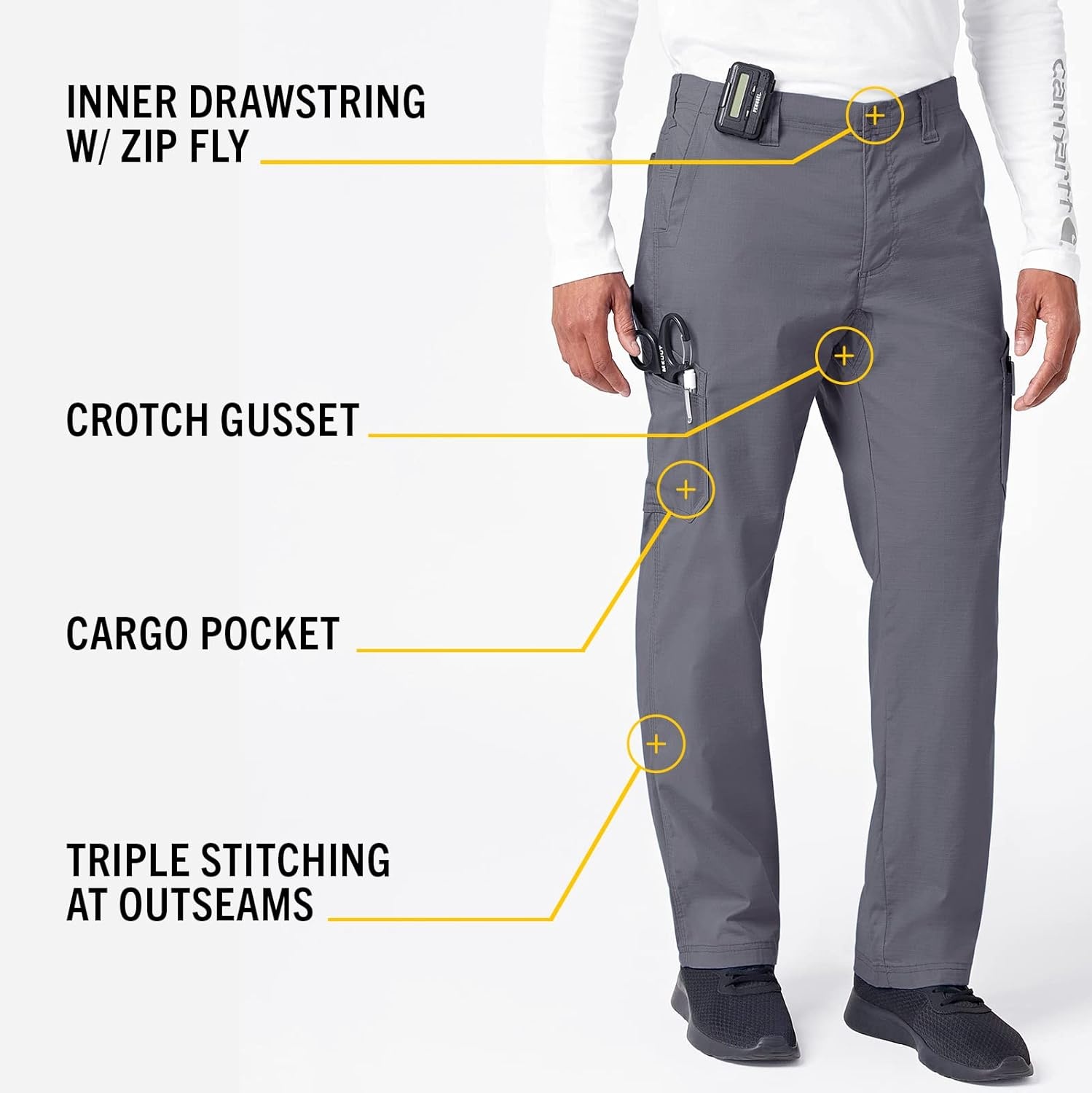 image:imageCarhartt Rugged Flex Ripstop Mens Straight Leg Cargo Scrub PantPewter