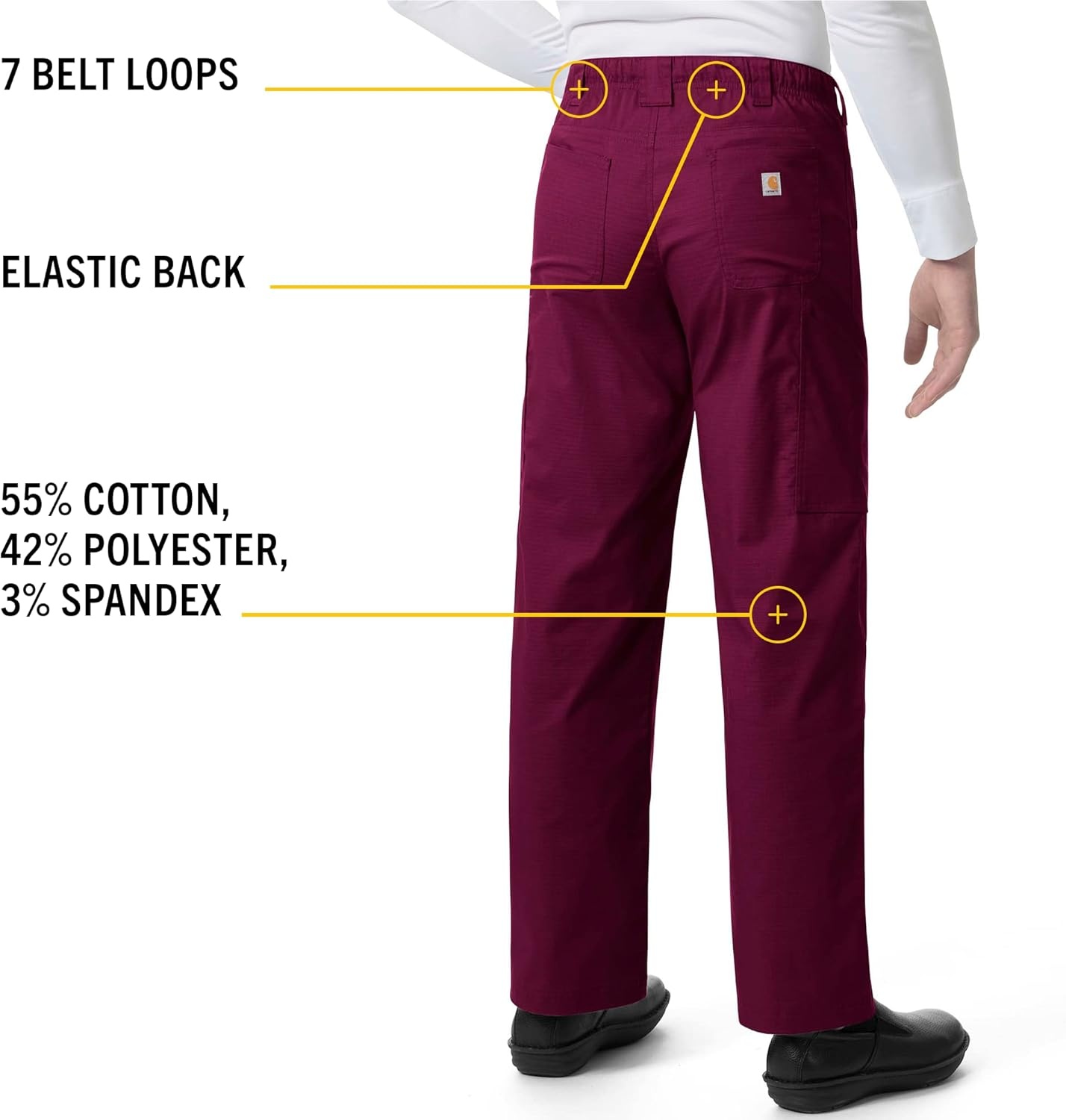 image:imageCarhartt Rugged Flex Ripstop Mens Straight Leg Cargo Scrub PantWine