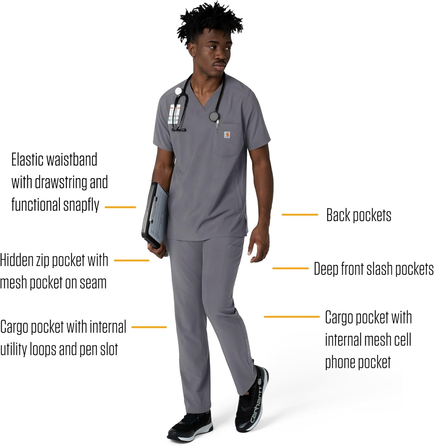 image:imageCarhartt Rugged Flex Ripstop Mens Straight Leg Scrub PantPewter