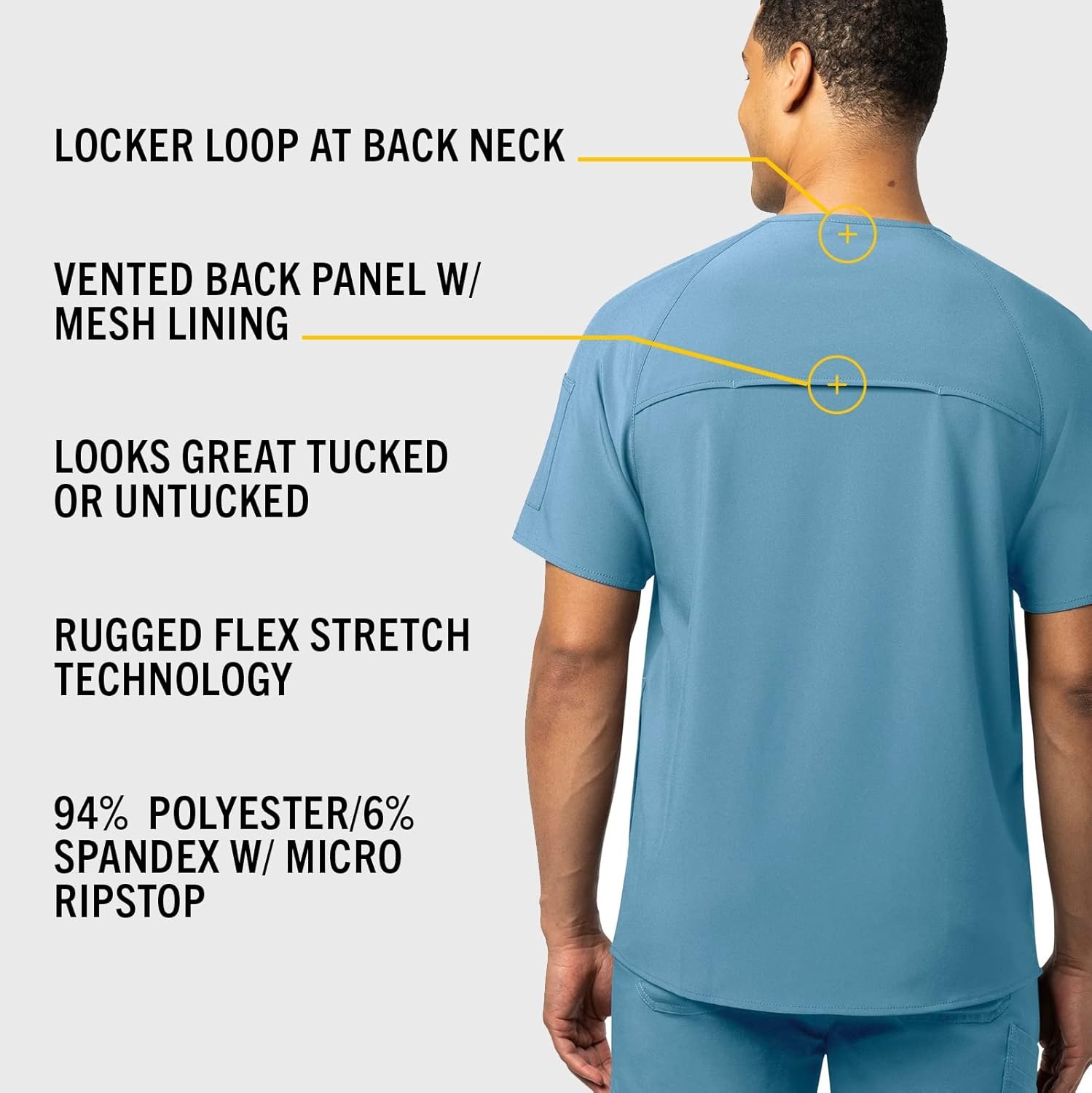 image:imageCarhartt Scrubs C16110 Mens Force CrossFlex Modern Fit Chest PocketAzure Blue