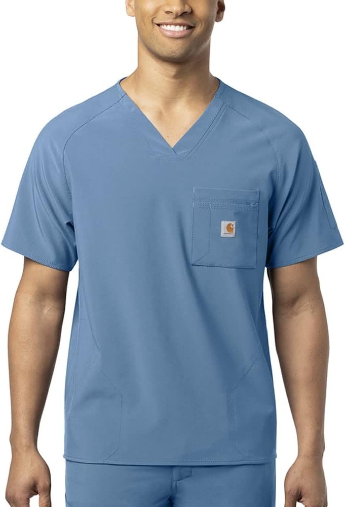image:imageCarhartt Scrubs C16110 Mens Force CrossFlex Modern Fit Chest PocketAzure Blue