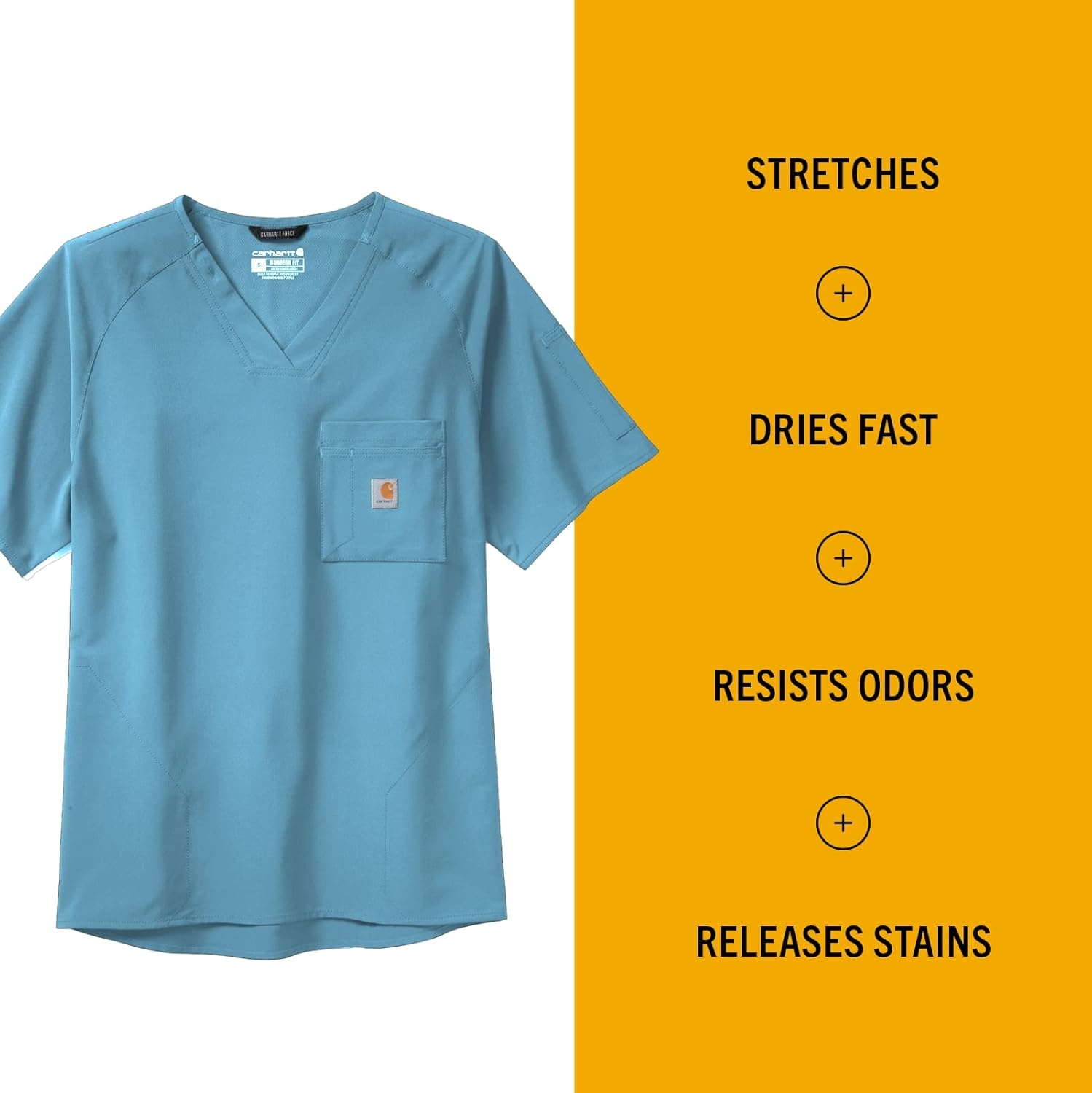 image:imageCarhartt Scrubs C16110 Mens Force CrossFlex Modern Fit Chest PocketAzure Blue