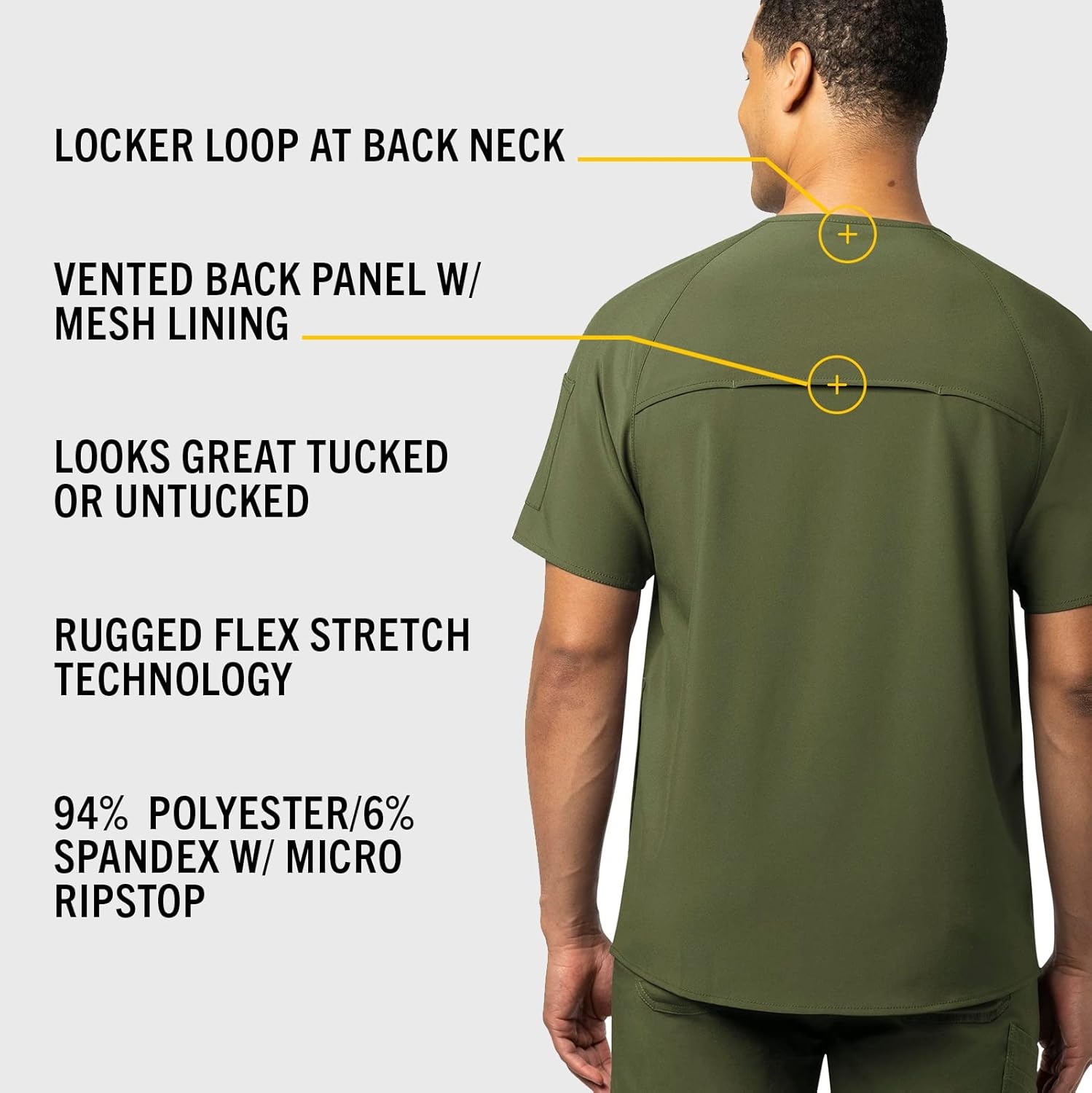 image:imageCarhartt Scrubs C16110 Mens Force CrossFlex Modern Fit Chest PocketBasil