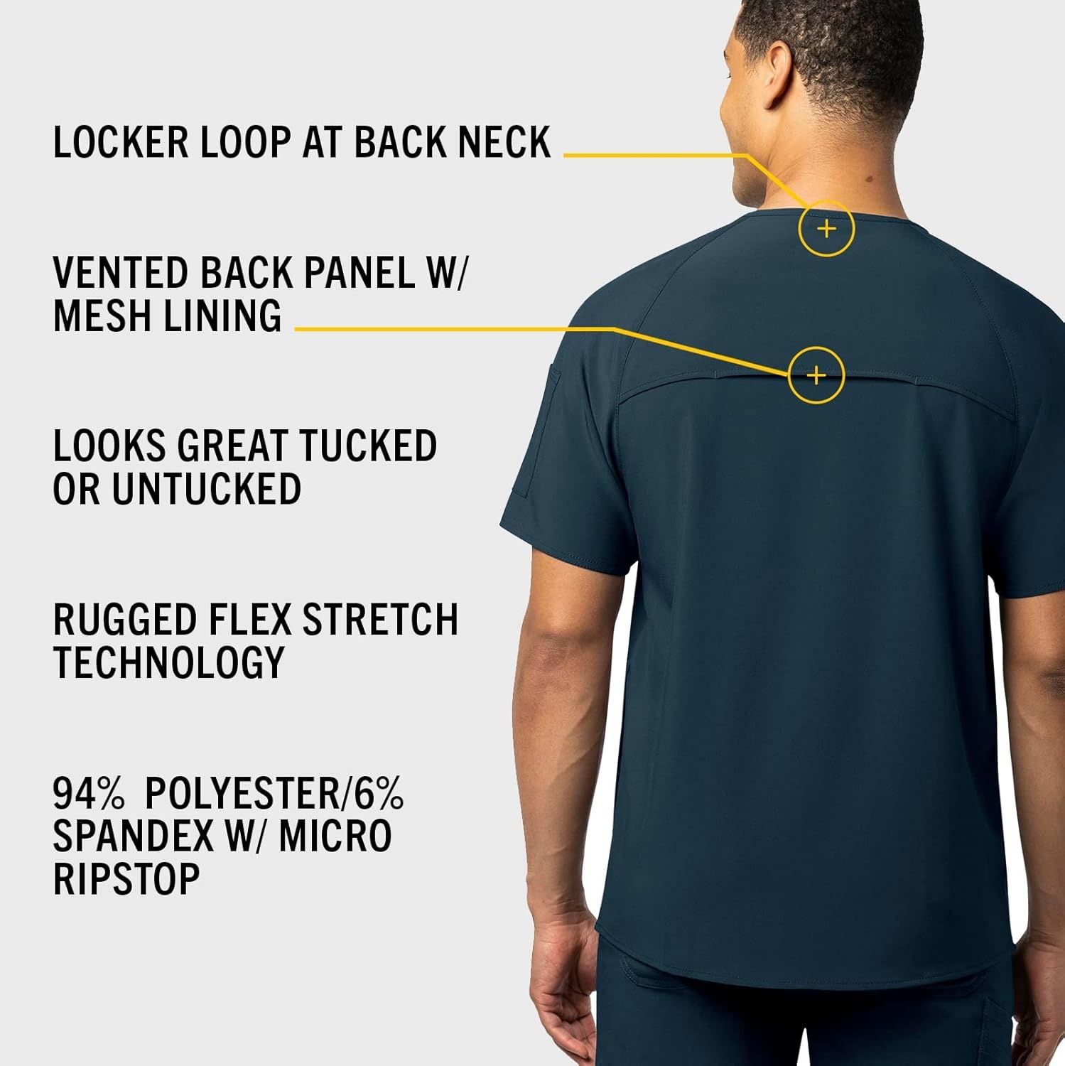 image:imageCarhartt Scrubs C16110 Mens Force CrossFlex Modern Fit Chest PocketNavy