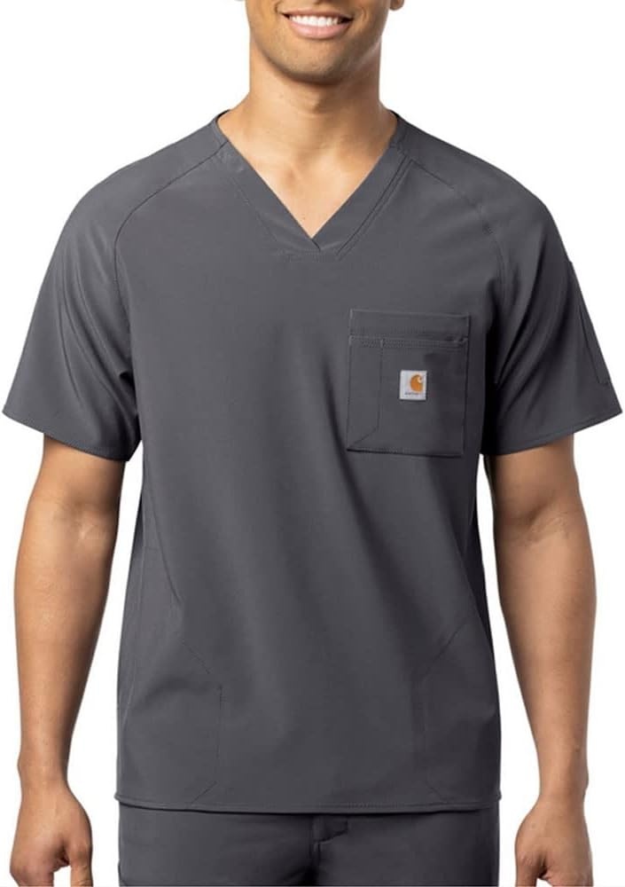 image:imageCarhartt Scrubs C16110 Mens Force CrossFlex Modern Fit Chest PocketPewter