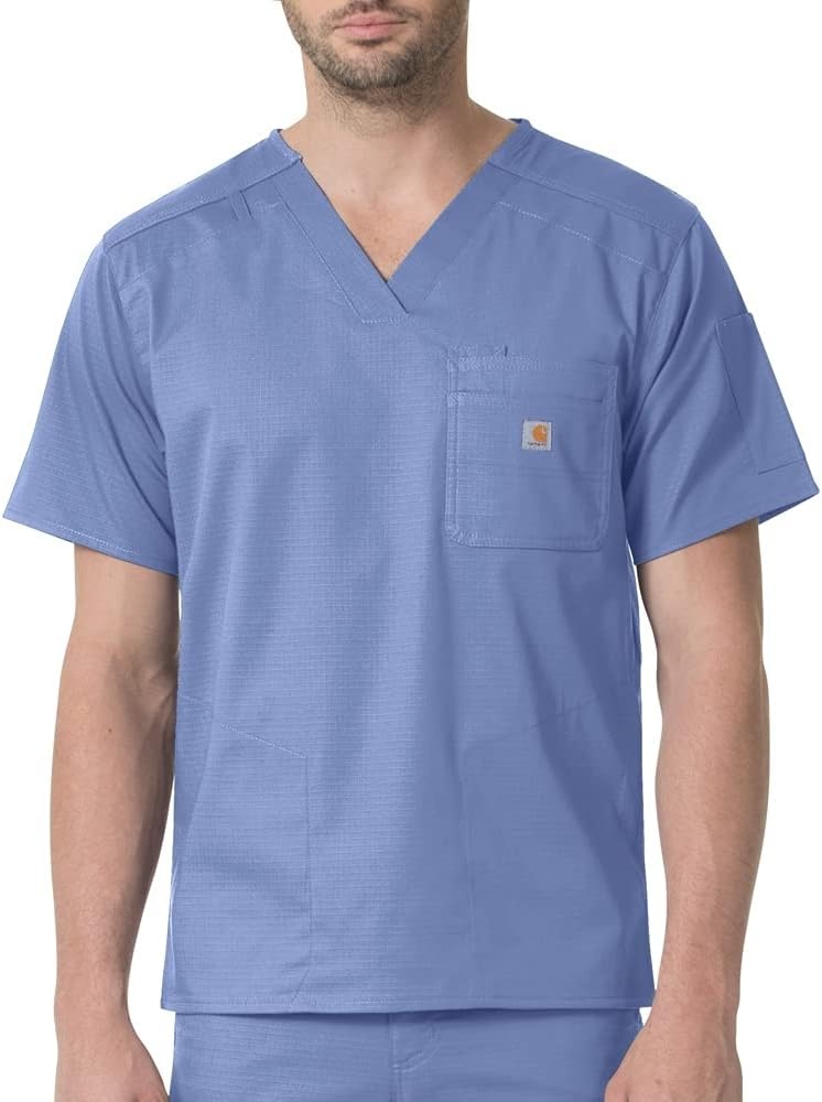 image:imageCarhartt Scrubs C16418 Mens Rugged Flex Modern Fit Ripstop Chest PockCeil Blue
