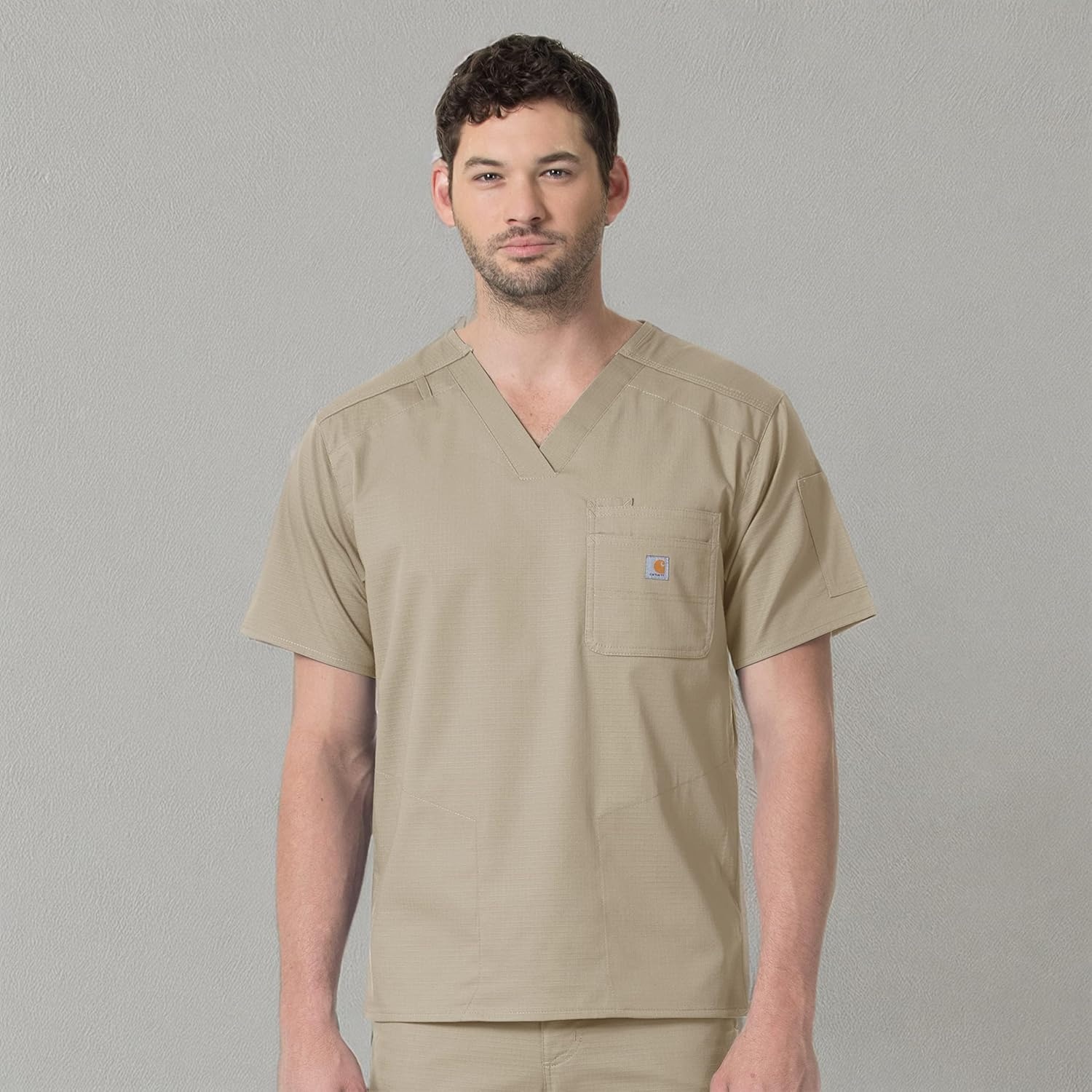 image:imageCarhartt Scrubs C16418 Mens Rugged Flex Modern Fit Ripstop Chest PockKhaki