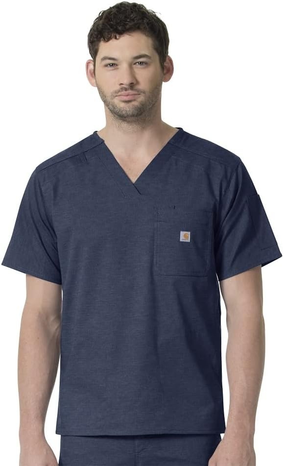 image:imageCarhartt Scrubs C16418 Mens Rugged Flex Modern Fit Ripstop Chest PockNavy Heather