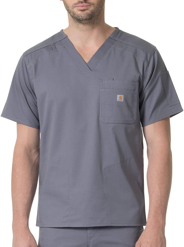 image:imageCarhartt Scrubs C16418 Mens Rugged Flex Modern Fit Ripstop Chest PockPewter