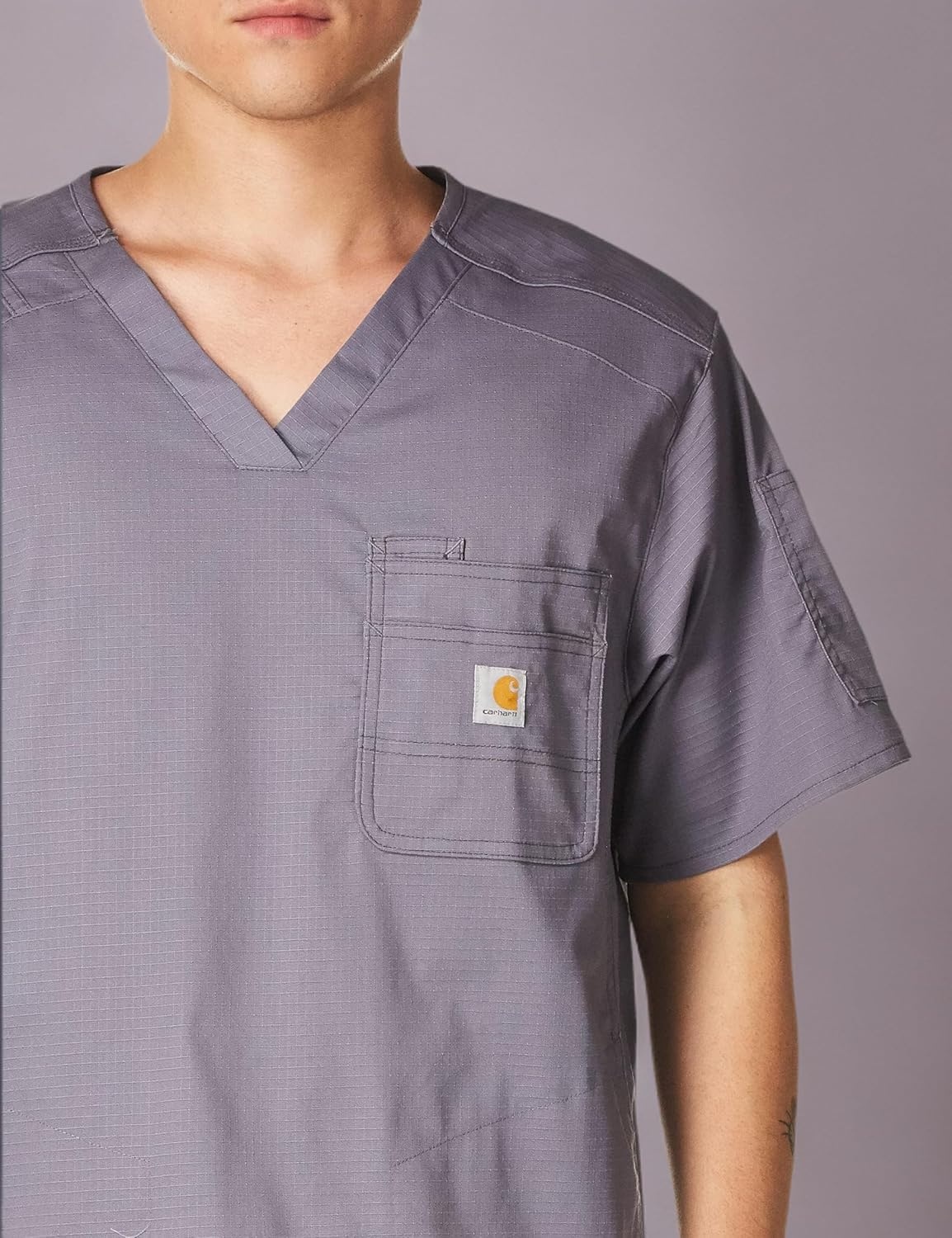image:imageCarhartt Scrubs C16418 Mens Rugged Flex Modern Fit Ripstop Chest PockPewter