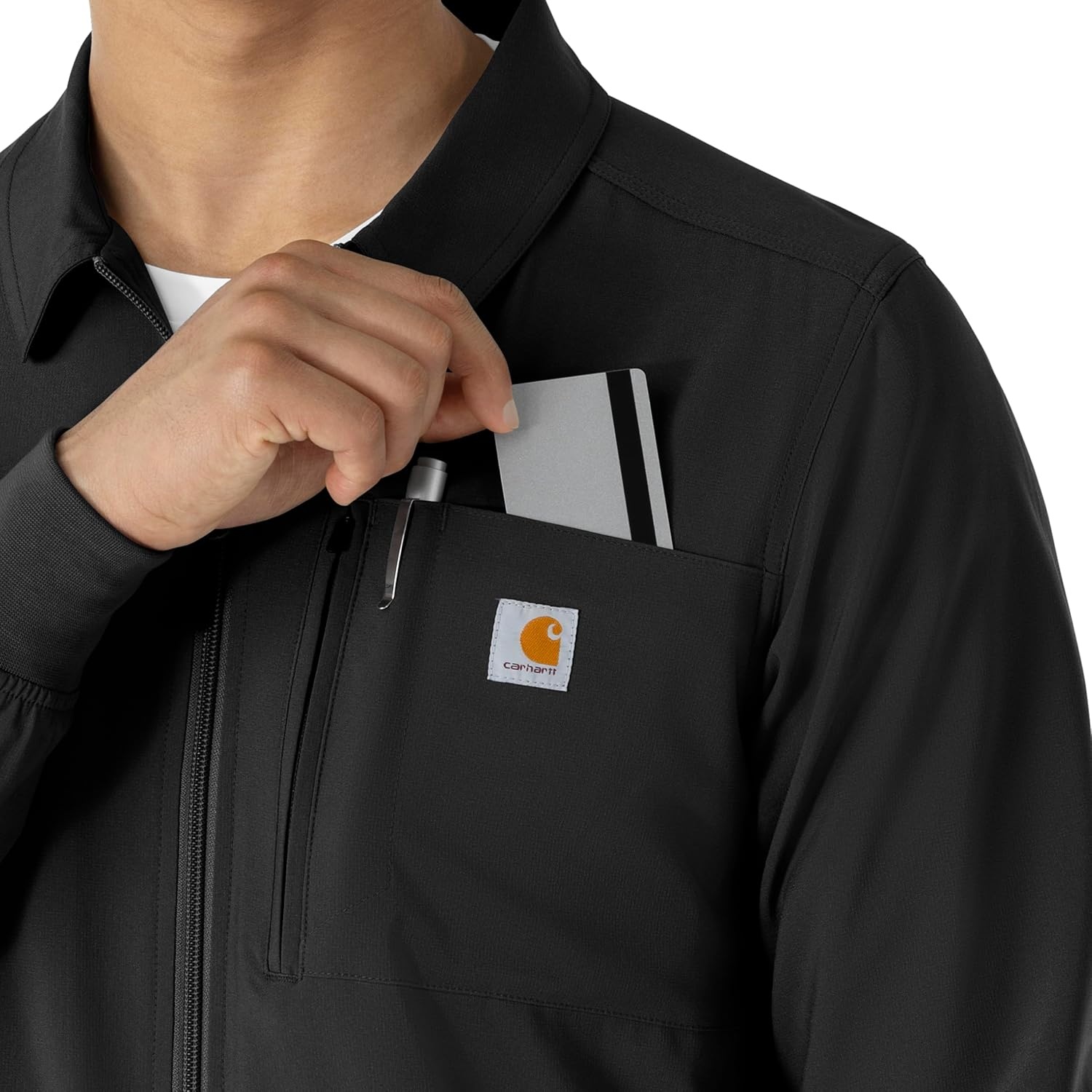 image:imageCarhartt Scrubs C80023 Mens Rugged Flex Modern Fit Bonded Fleece JackBlack