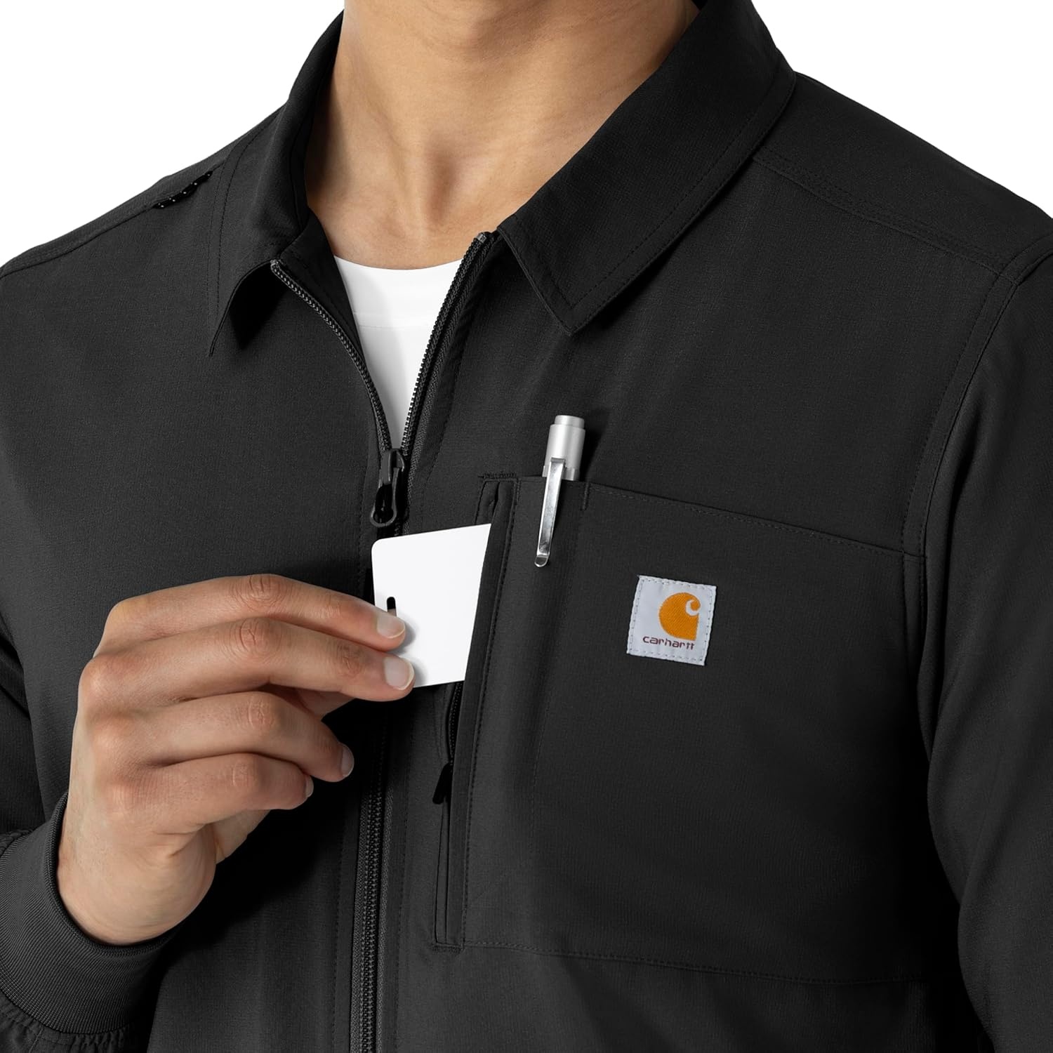 image:imageCarhartt Scrubs C80023 Mens Rugged Flex Modern Fit Bonded Fleece JackBlack