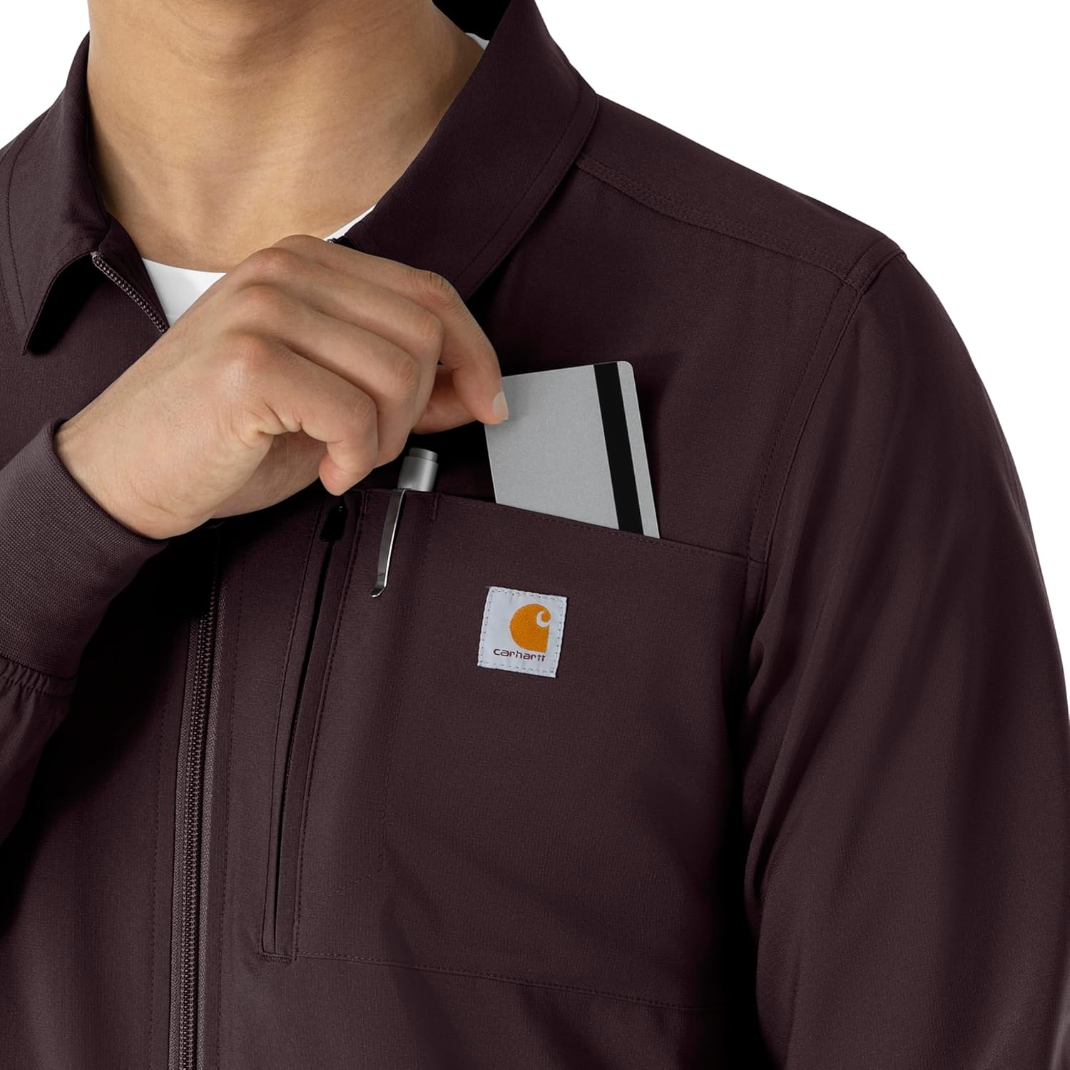 image:imageCarhartt Scrubs C80023 Mens Rugged Flex Modern Fit Bonded Fleece JackDark Sepia