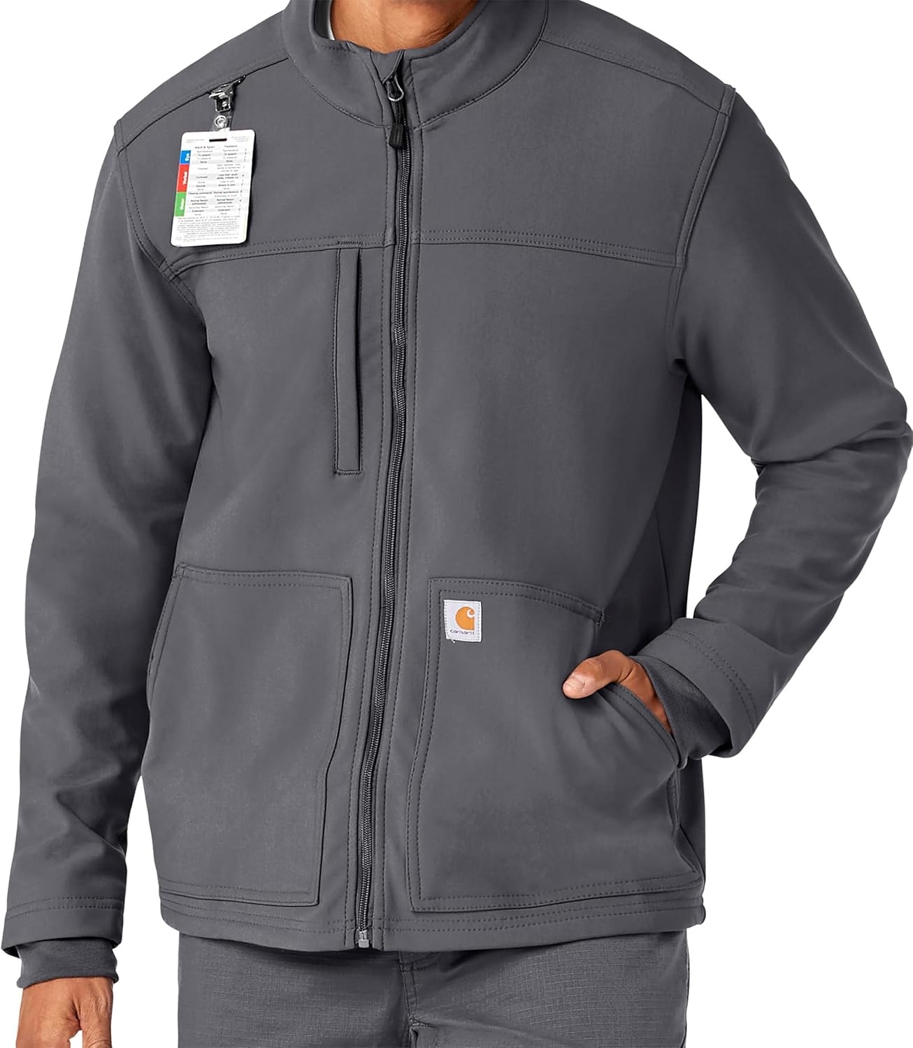 image:imageCarhartt Scrubs C80023 Mens Rugged Flex Modern Fit Bonded Fleece JackPewter