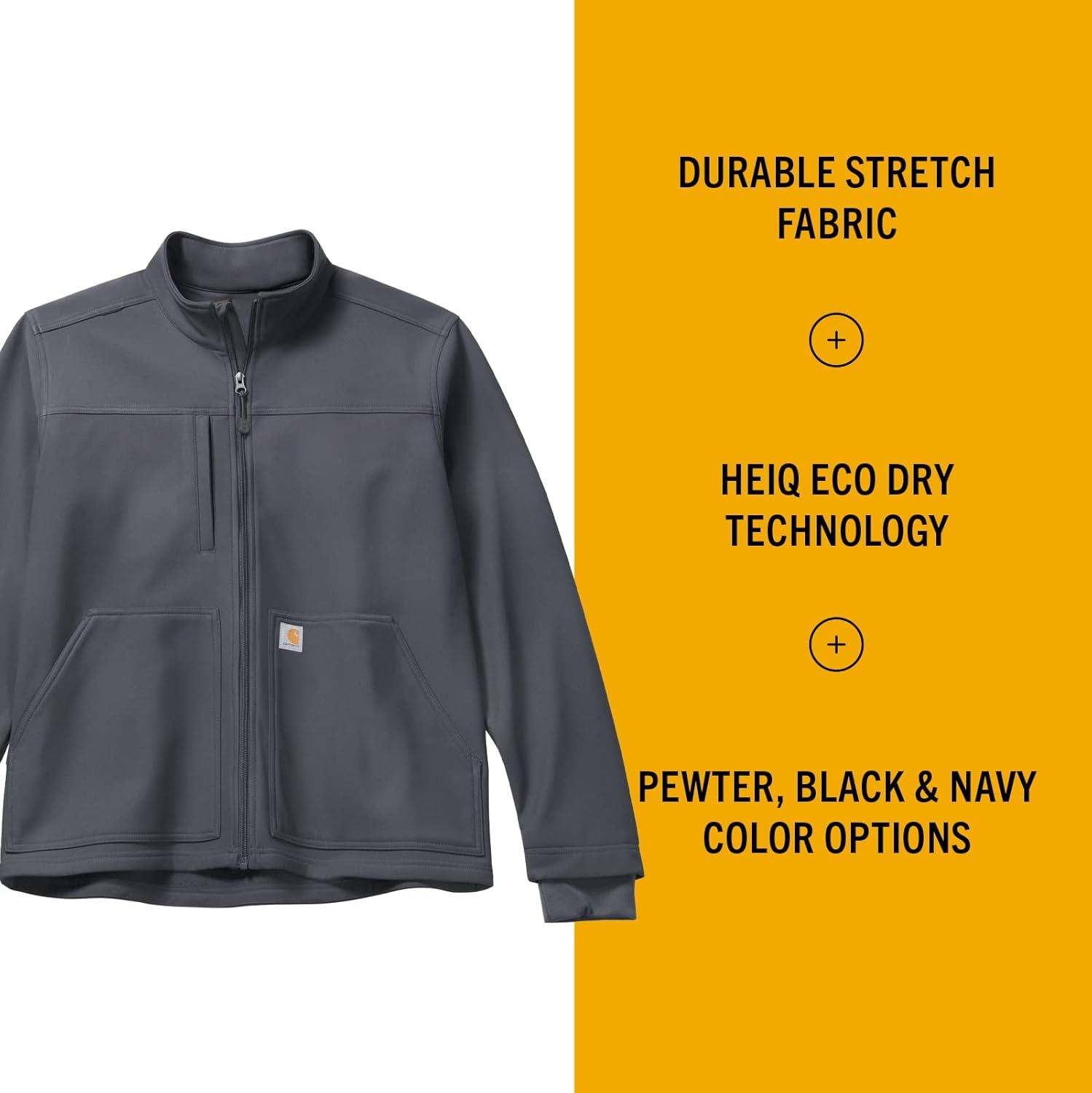 image:imageCarhartt Scrubs C80023 Mens Rugged Flex Modern Fit Bonded Fleece JackPewter