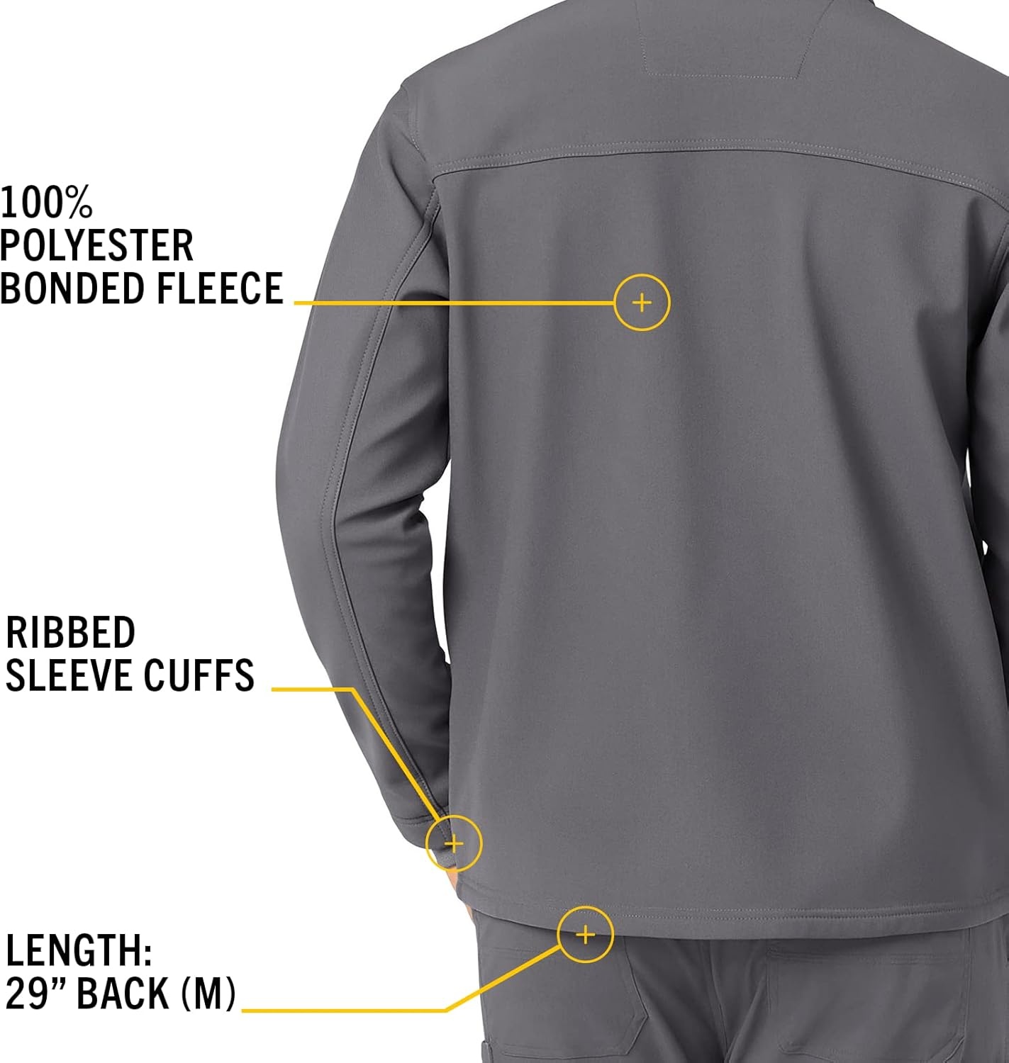 image:imageCarhartt Scrubs C80023 Mens Rugged Flex Modern Fit Bonded Fleece JackPewter
